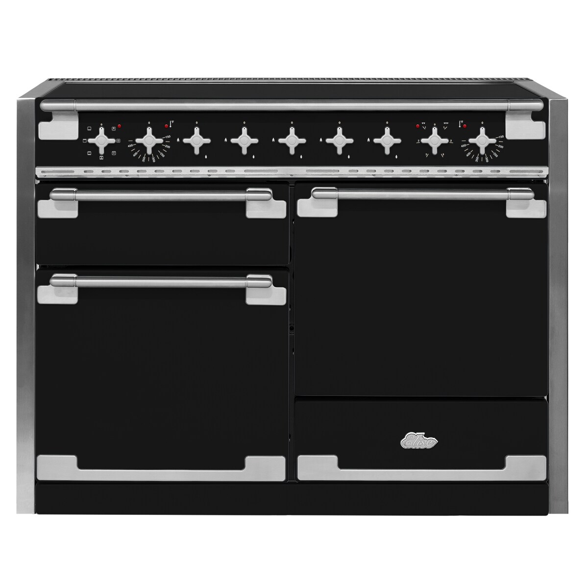 AGA AEL48IN-MBL Elise 48-in 5 Elements Manual Cleaning Convection Oven Freestanding Double Oven Induction Range (Matte Black)
