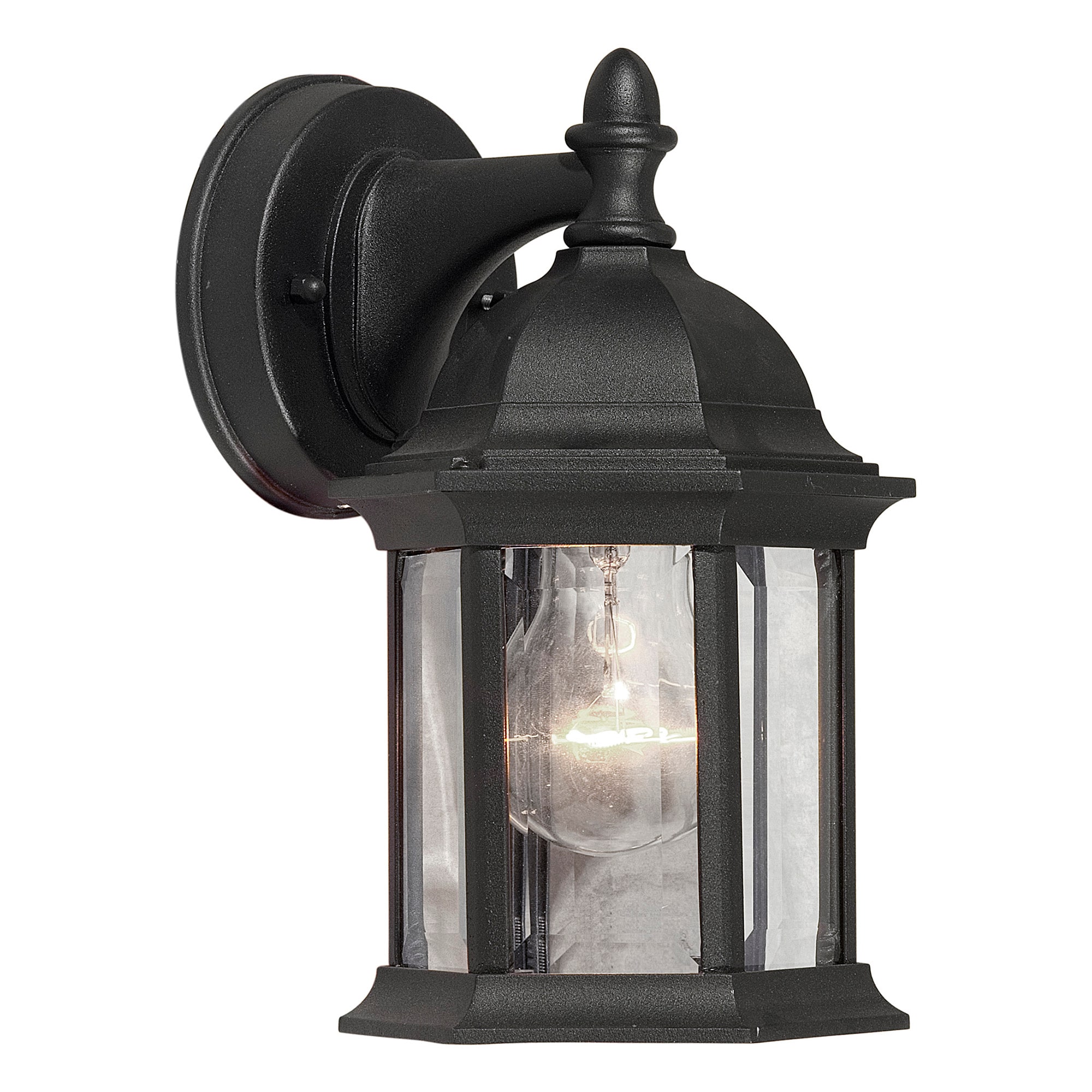 Forte Lighting 1776-01-04 Chester 1 -Light 9.5-in H Satin Black Hardwired Outdoor Wall Light