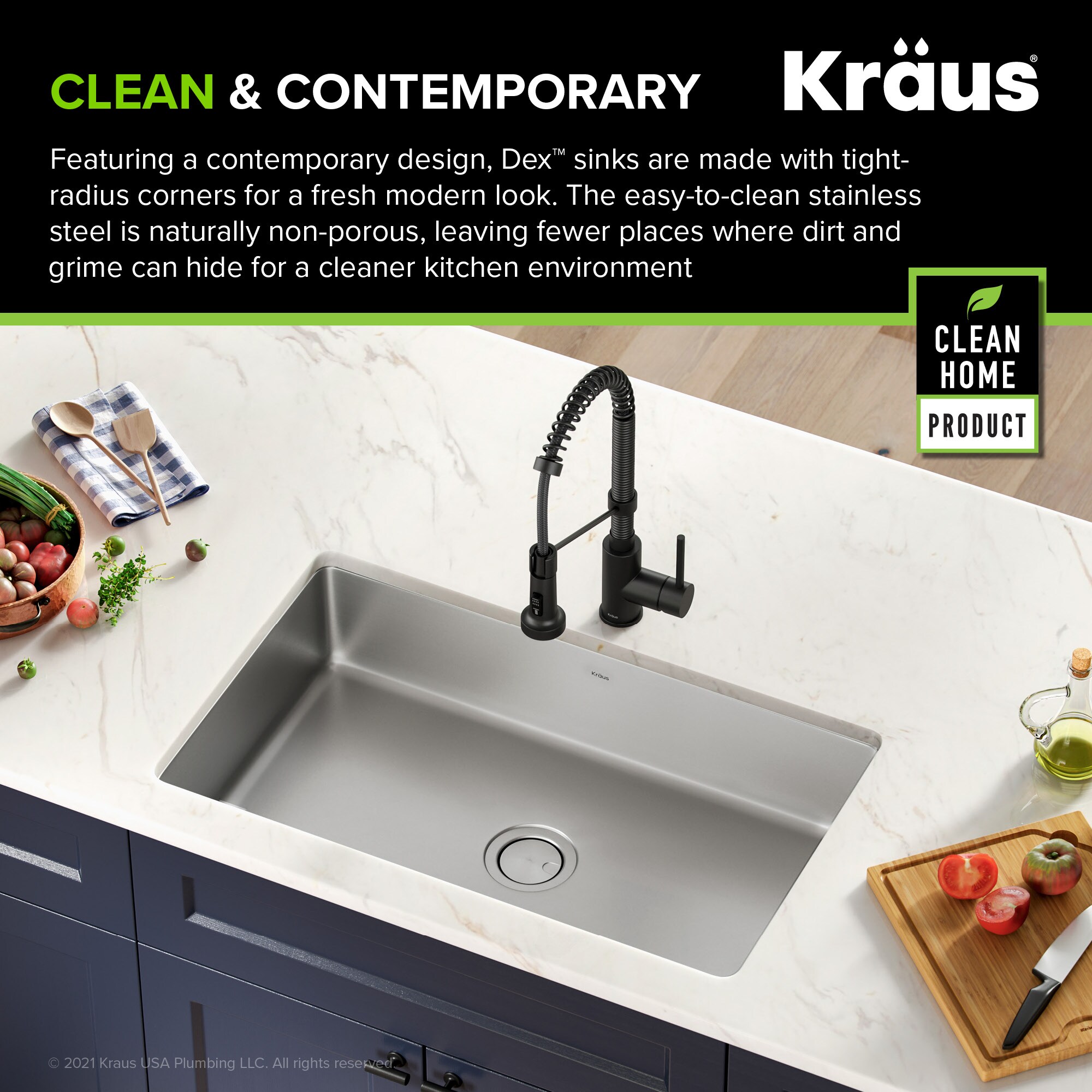 Kraus Dex Undermount 32-in x 19-in Stainless Steel Single Bowl ...