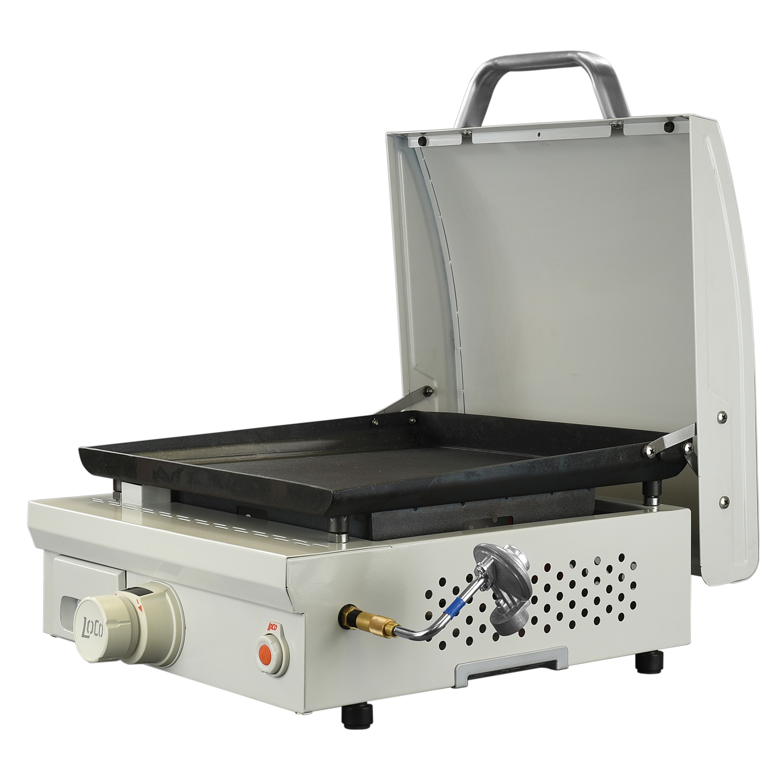 Loco 2 Burner Liquid Propane Outdoor Griddle with Hood Gray
