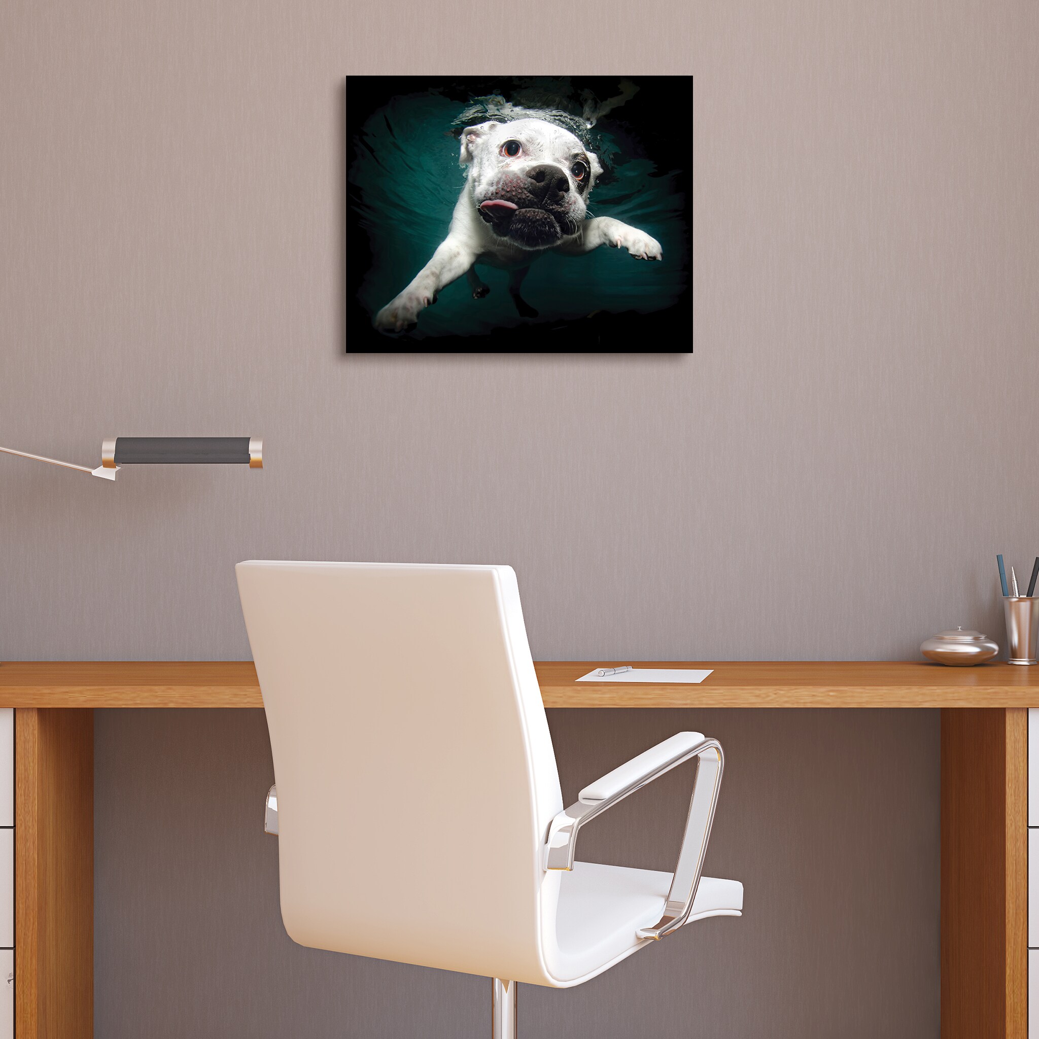 Empire Art Direct Pitbull Black and White Pet Paintings on Reverse Printed  Glass Framed Dog Wall Art, 24 x 18 x 1, Ready to Hang 