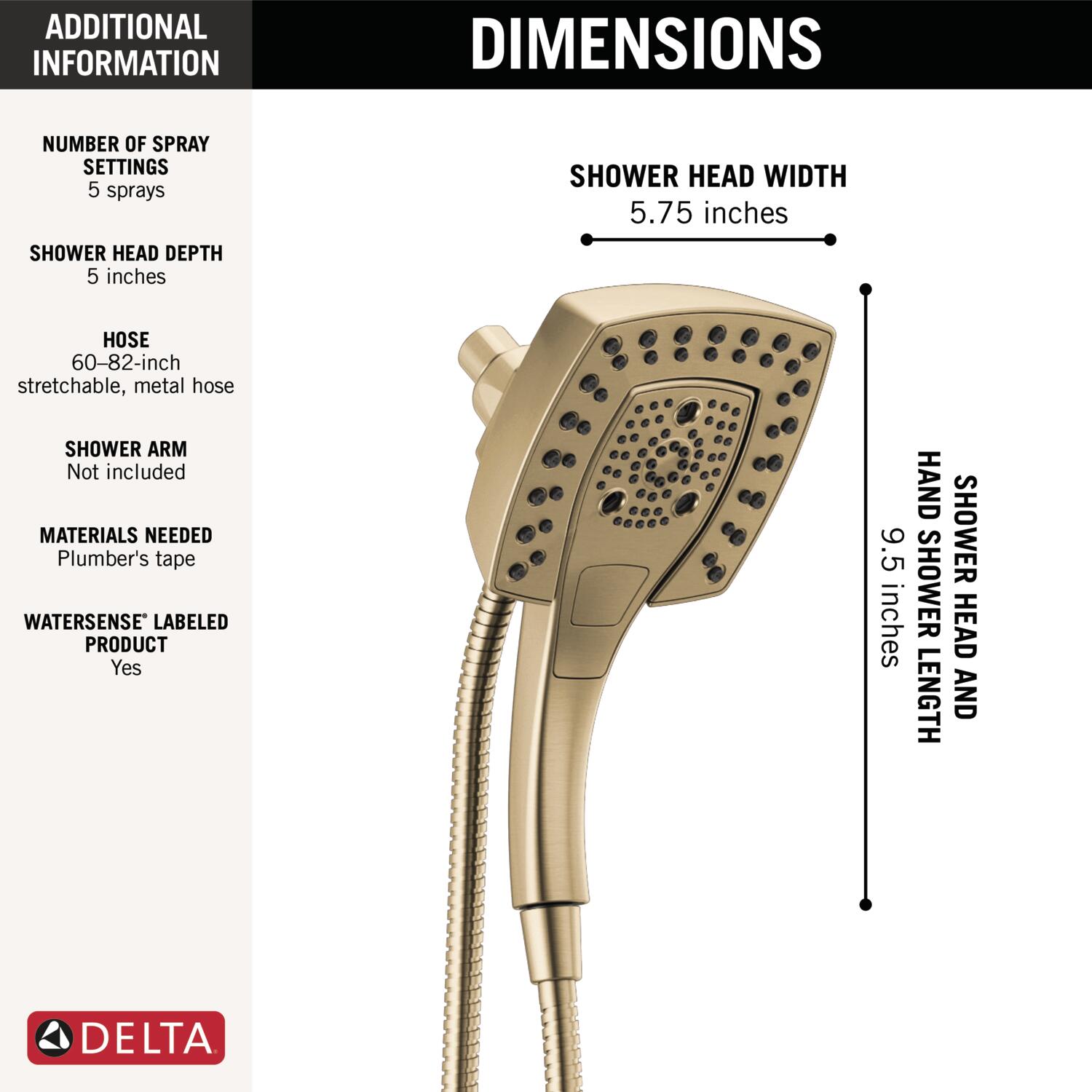 Delta 58474-CZ-PR25 Fixed-Showerhead - View #3