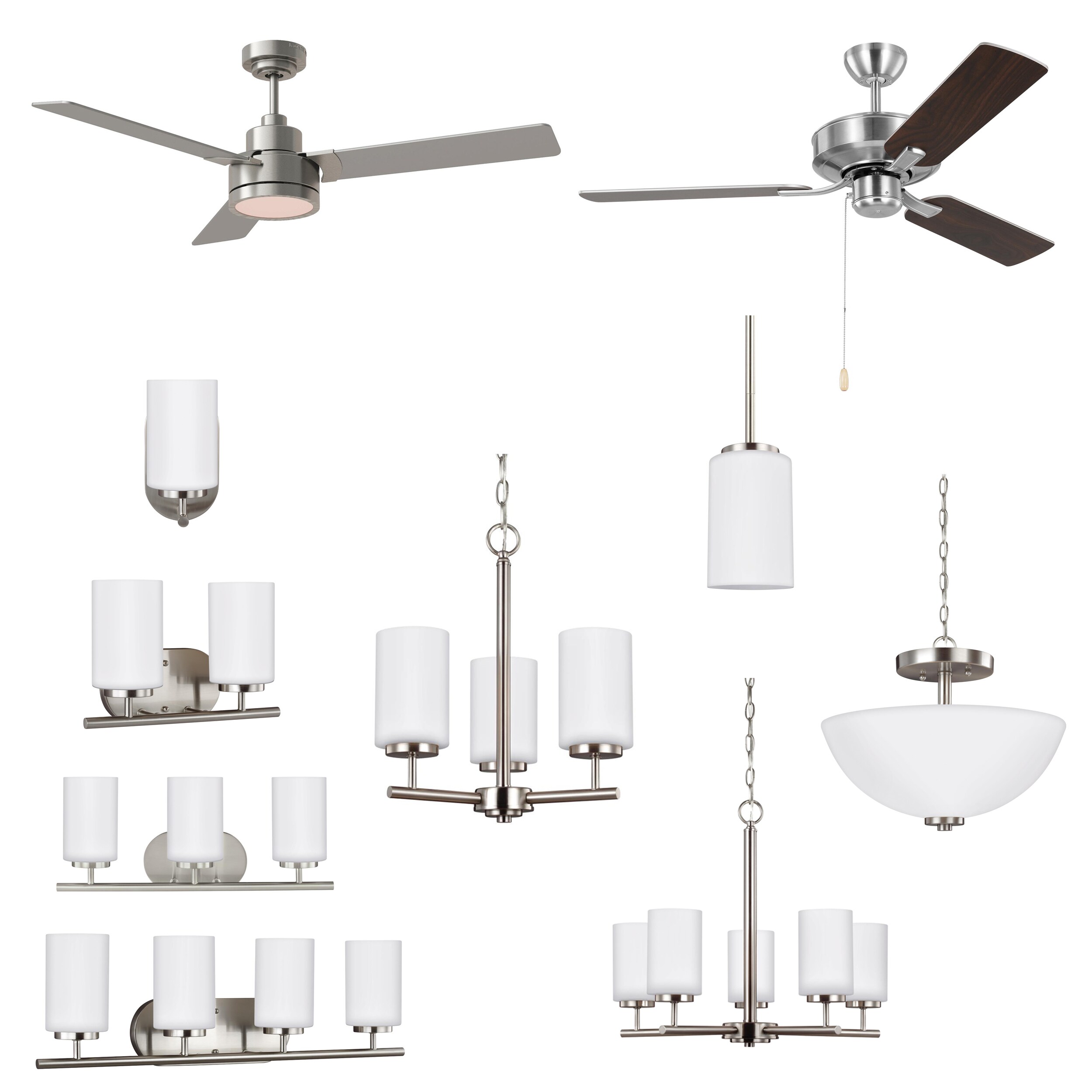 Generation Lighting   Oslo Contemporary Brushed Nickel Collection