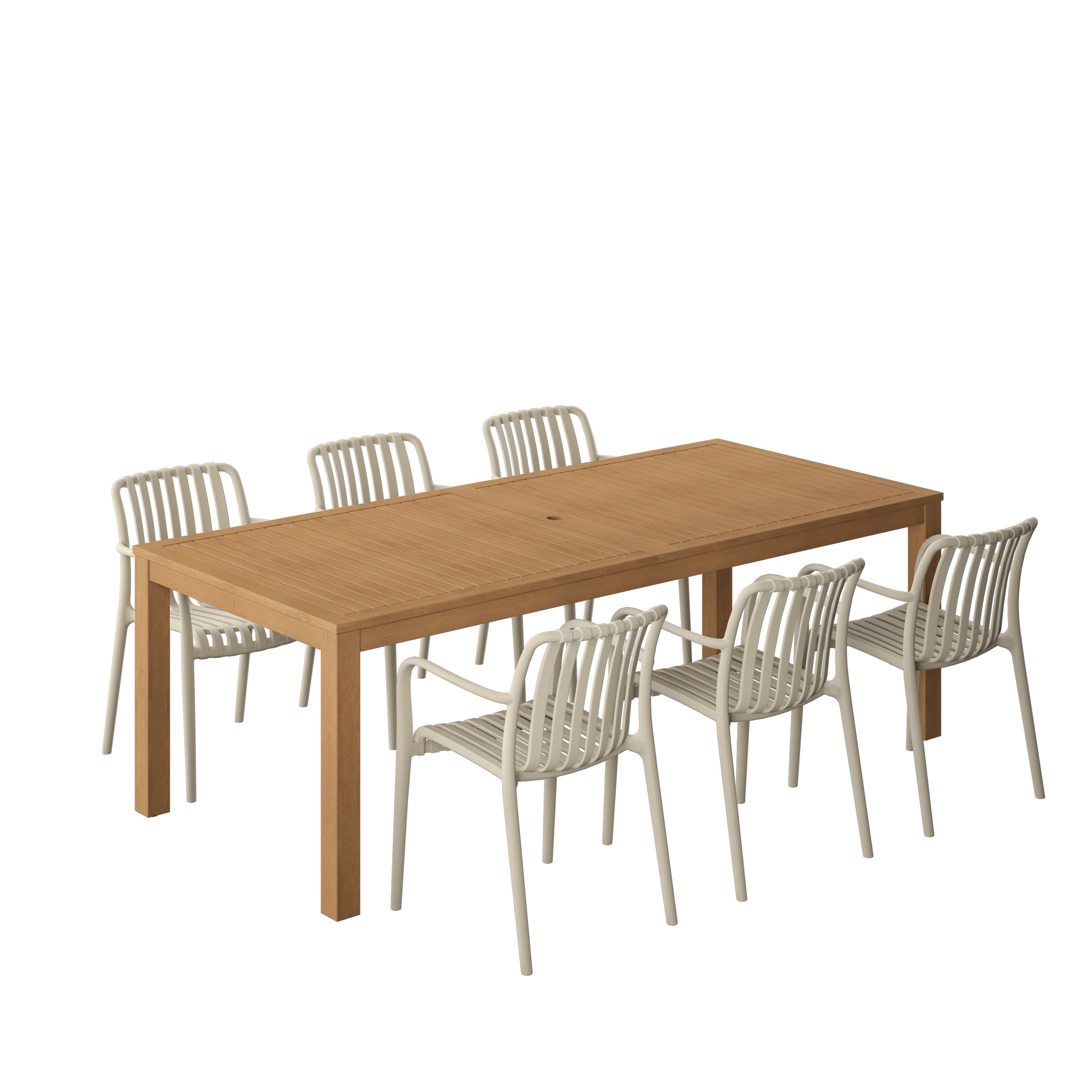 Amazonia ALALOT-6-CURA-SD Urban Elements Mindoro Patio Dining Set for 6 – Perfect for Family and Friends - Modern and Stylish Dining Table with Chairs