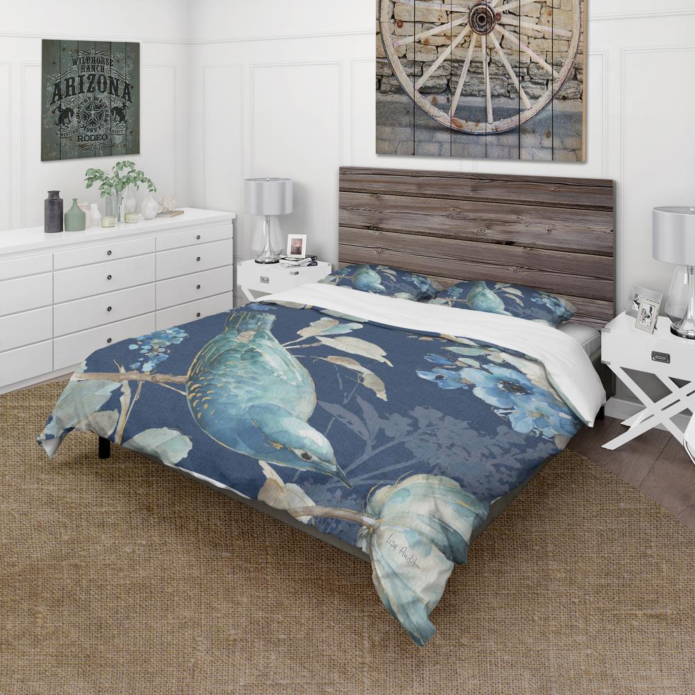 Designart BED30933-T 3 -Piece Blue Twin Duvet cover Set