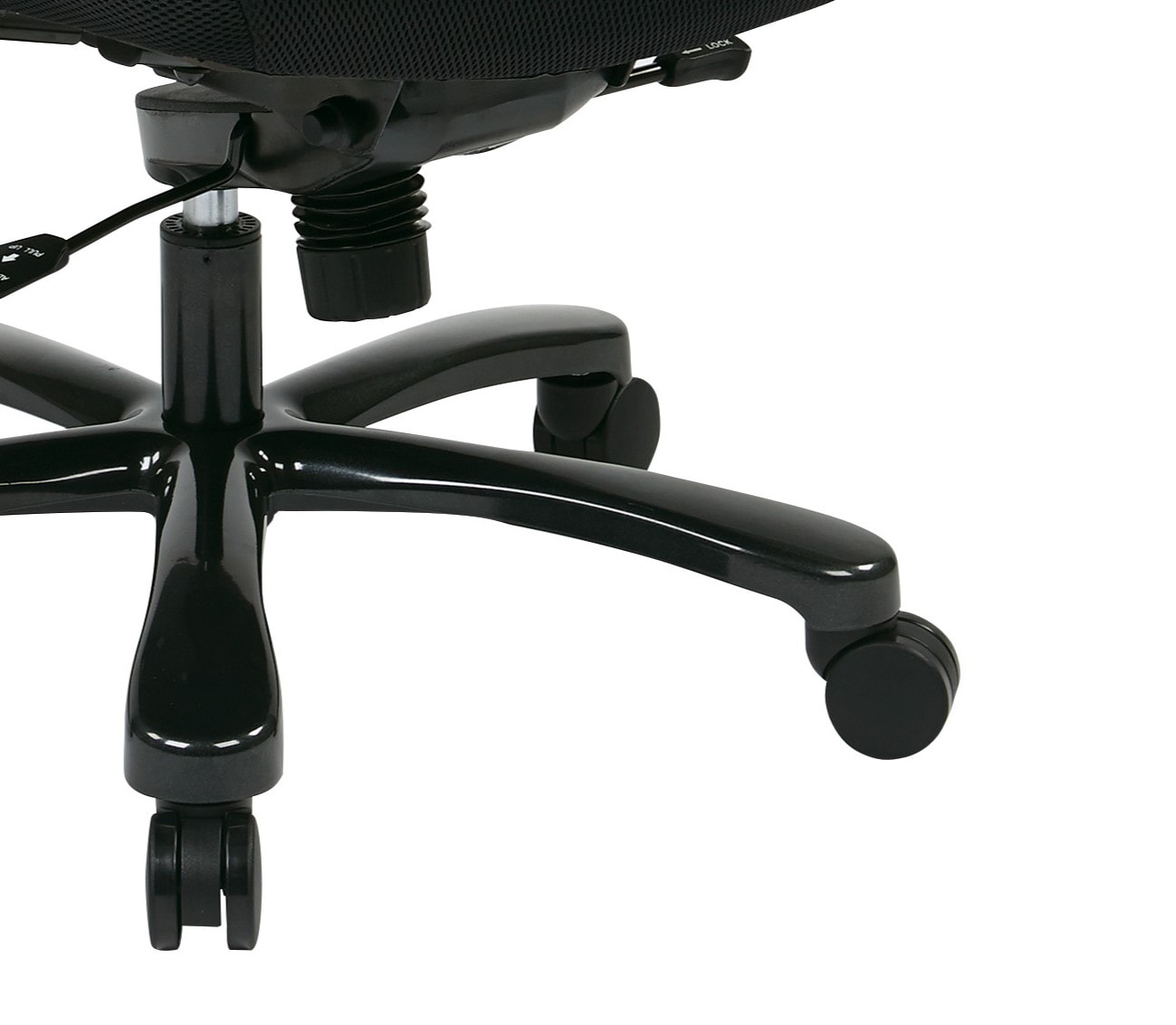 Black Mesh and Leather Executive Swivel Chair with Adjustable Arms