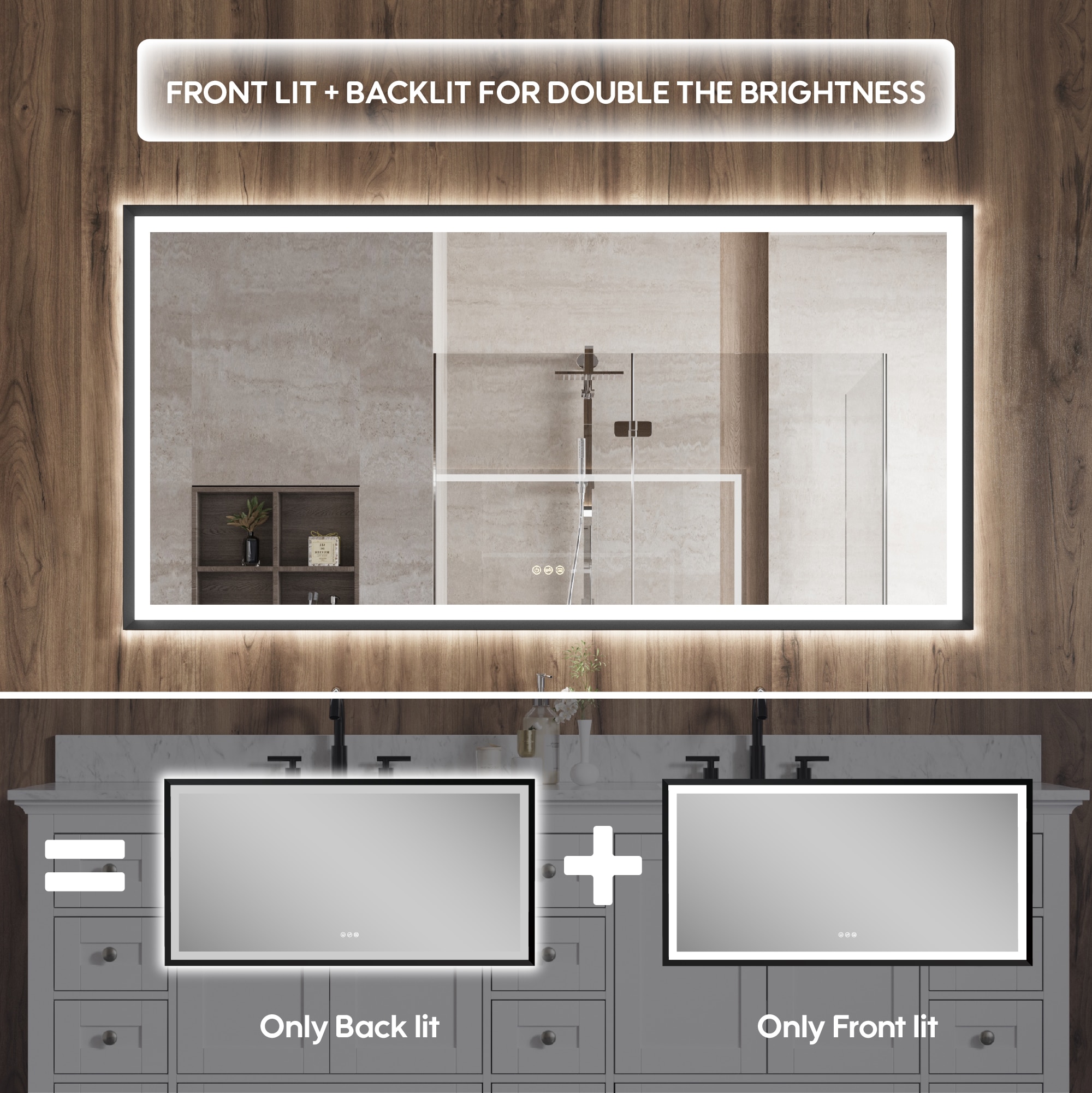 Forclover MRE-6F7236MB Framed-Bath-Mirrors - View #6