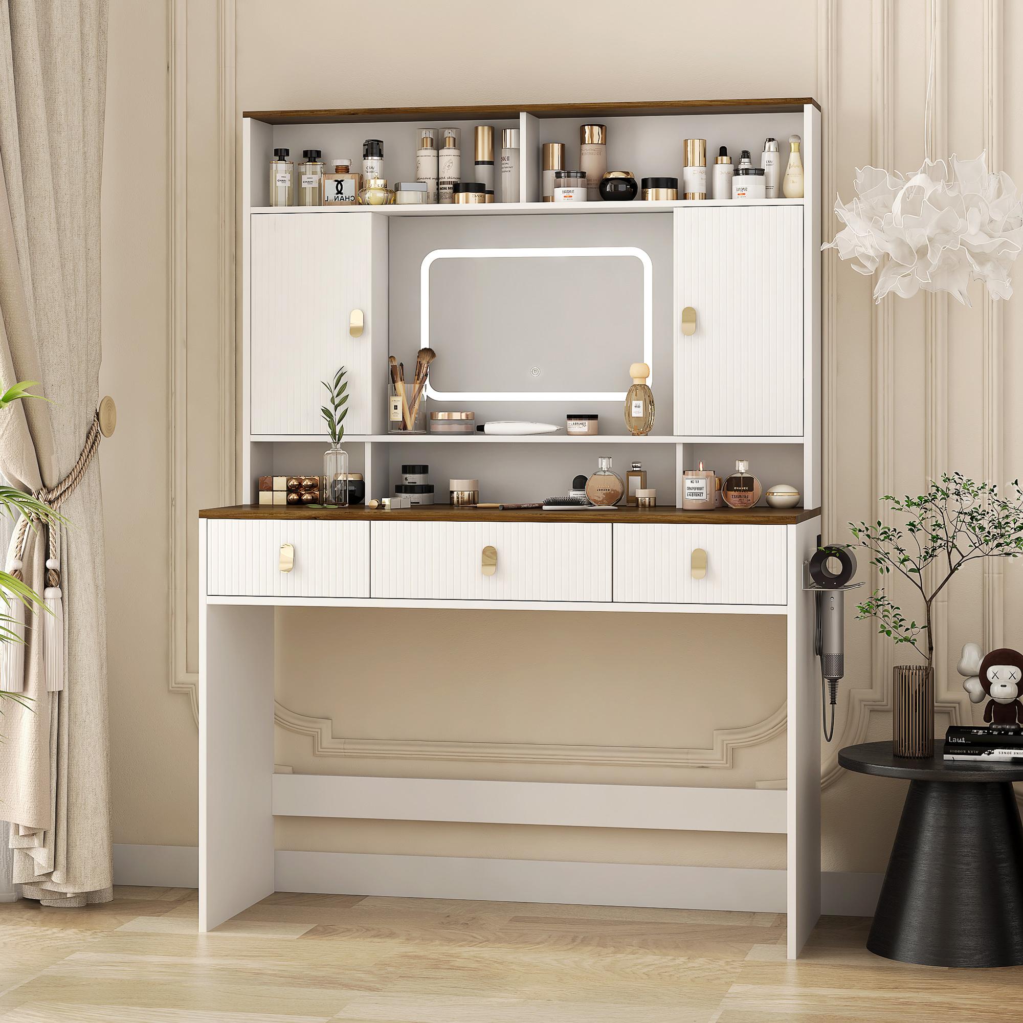 Bayfeve BF-196445-IN 42.44-in White Makeup Vanity