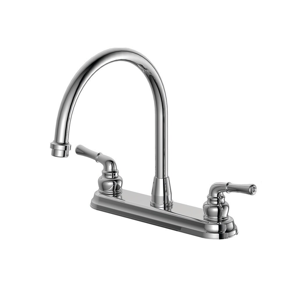 EZ-FLO Prestige Chrome Double Handle High-arc Kitchen Faucet (Deck ...