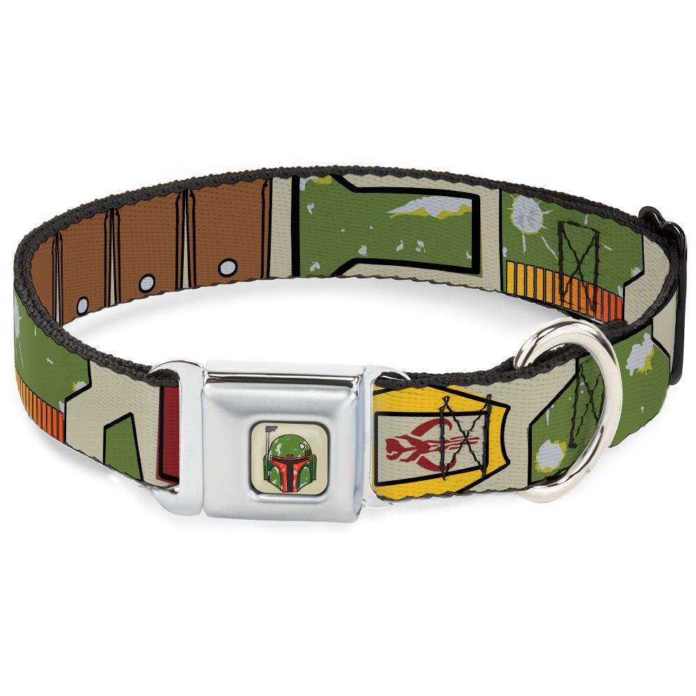 Dog Collar Seatbelt Buckle Star Wars Boba Fett Utility Belt Bounding Tan 16 to 23 Inches 1.5 inch Wide, Size: 1.5 Wide - Fits 16-23 Neck - Medium