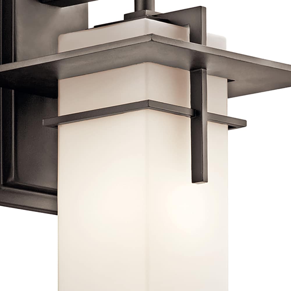 Bronze 14.75" Outdoor Wall Lantern with Opal Glass