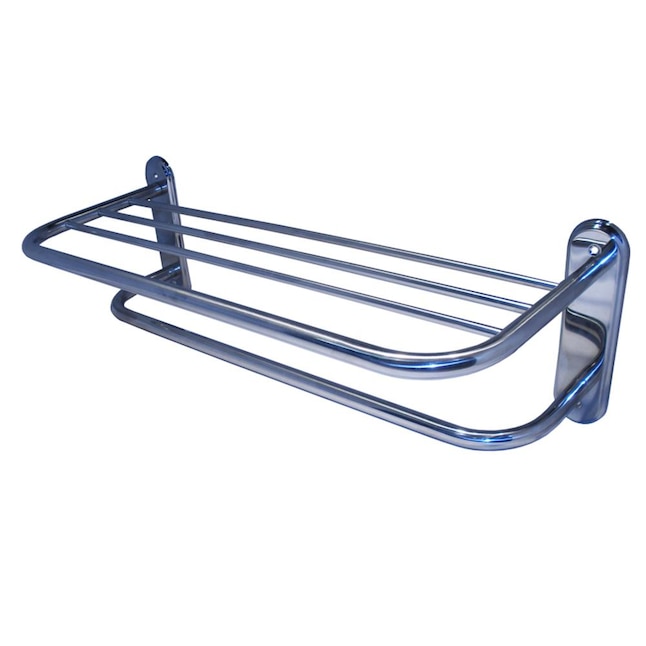 ARISTA Arista Shelf 24-in Chrome Wall Mount Double Towel Bar ARISTA Arista Shelf 24-in Chrome Wall Mount Double Towel Bar