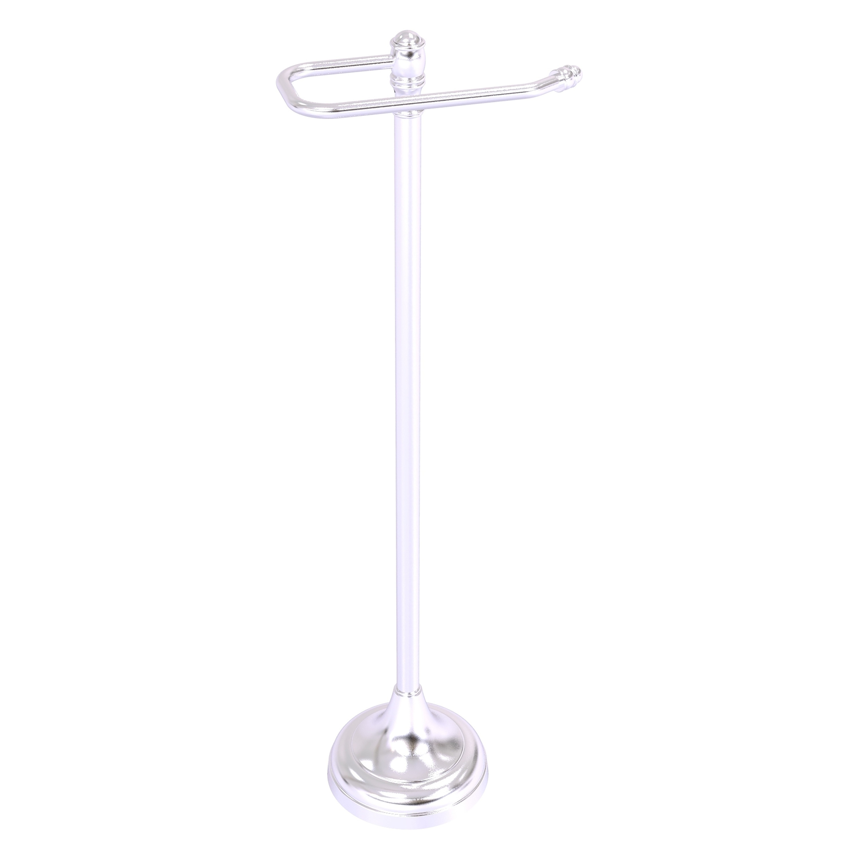 Allied Brass CL-29-SCH Carolina Satin Chrome Freestanding Single post Toilet Paper Holder 1 -Rolls with Storage