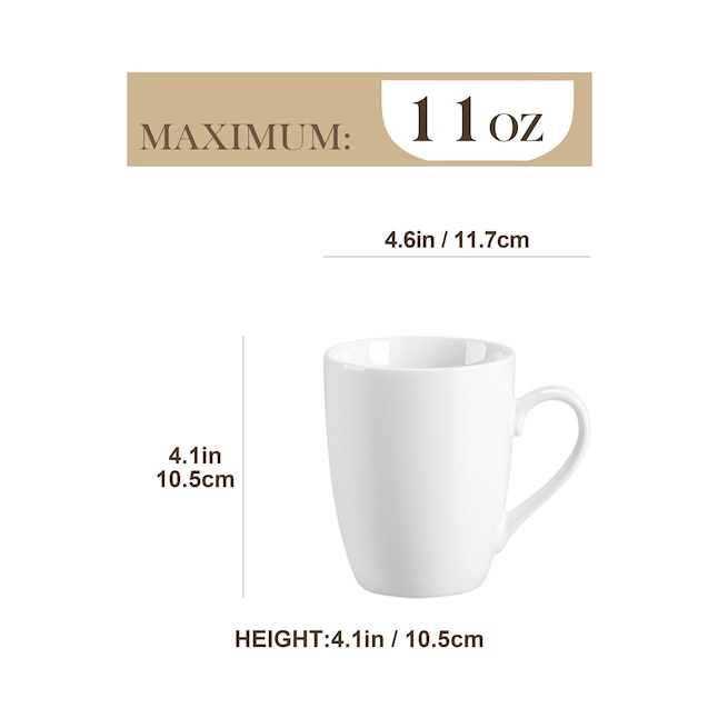 MALACASA 11-fl oz Ceramic Ivory White Mug Set of: 6 in the Drinkware ...