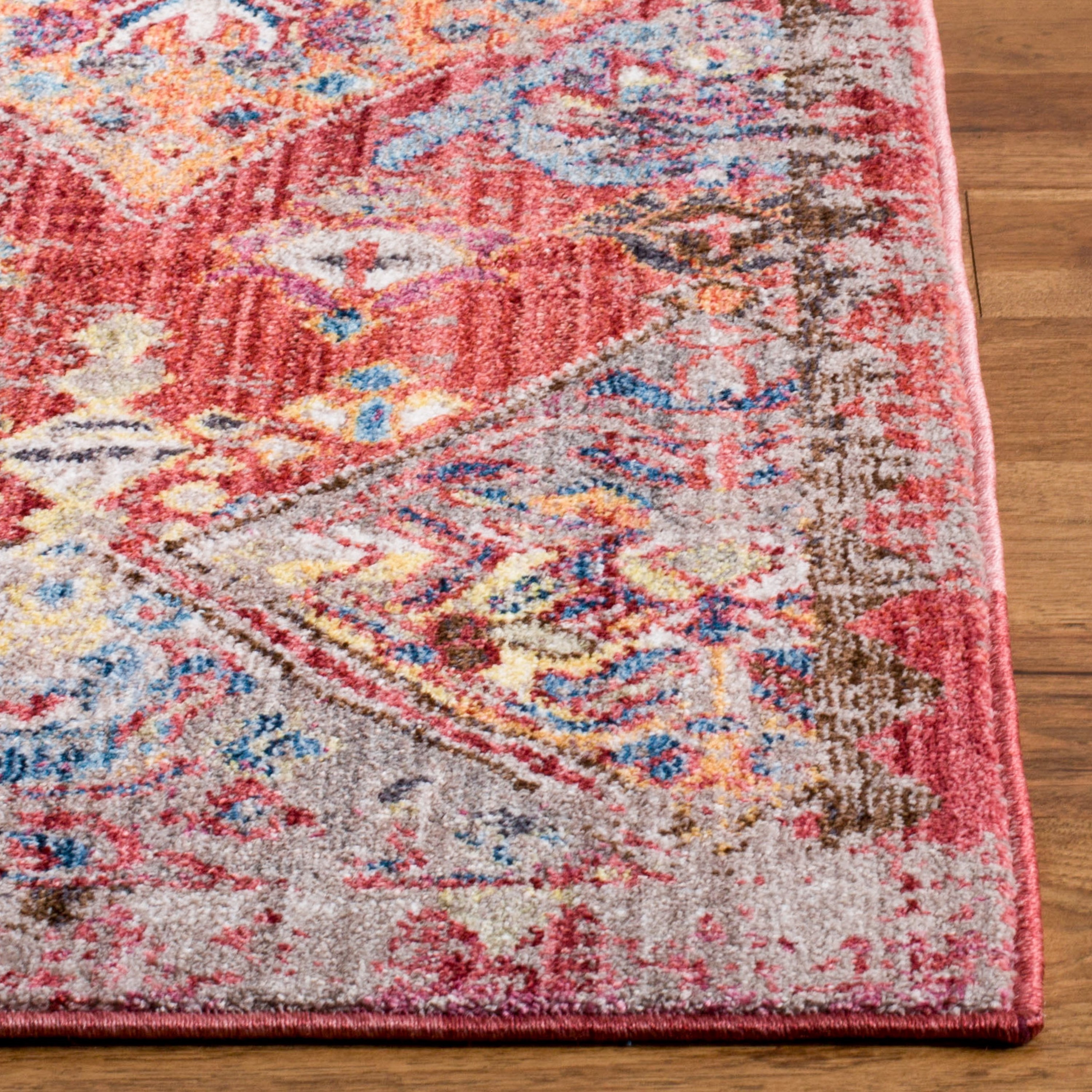 Bristol Rose and Multicolor Wool Blend Runner Rug 2'3" x 8'