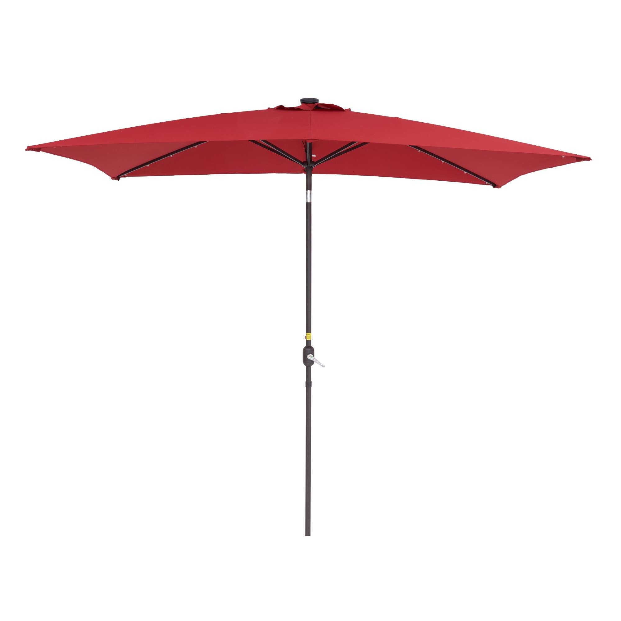 Forclover ALSM-320RED 10-ft Steel Market Patio Umbrella with Lights