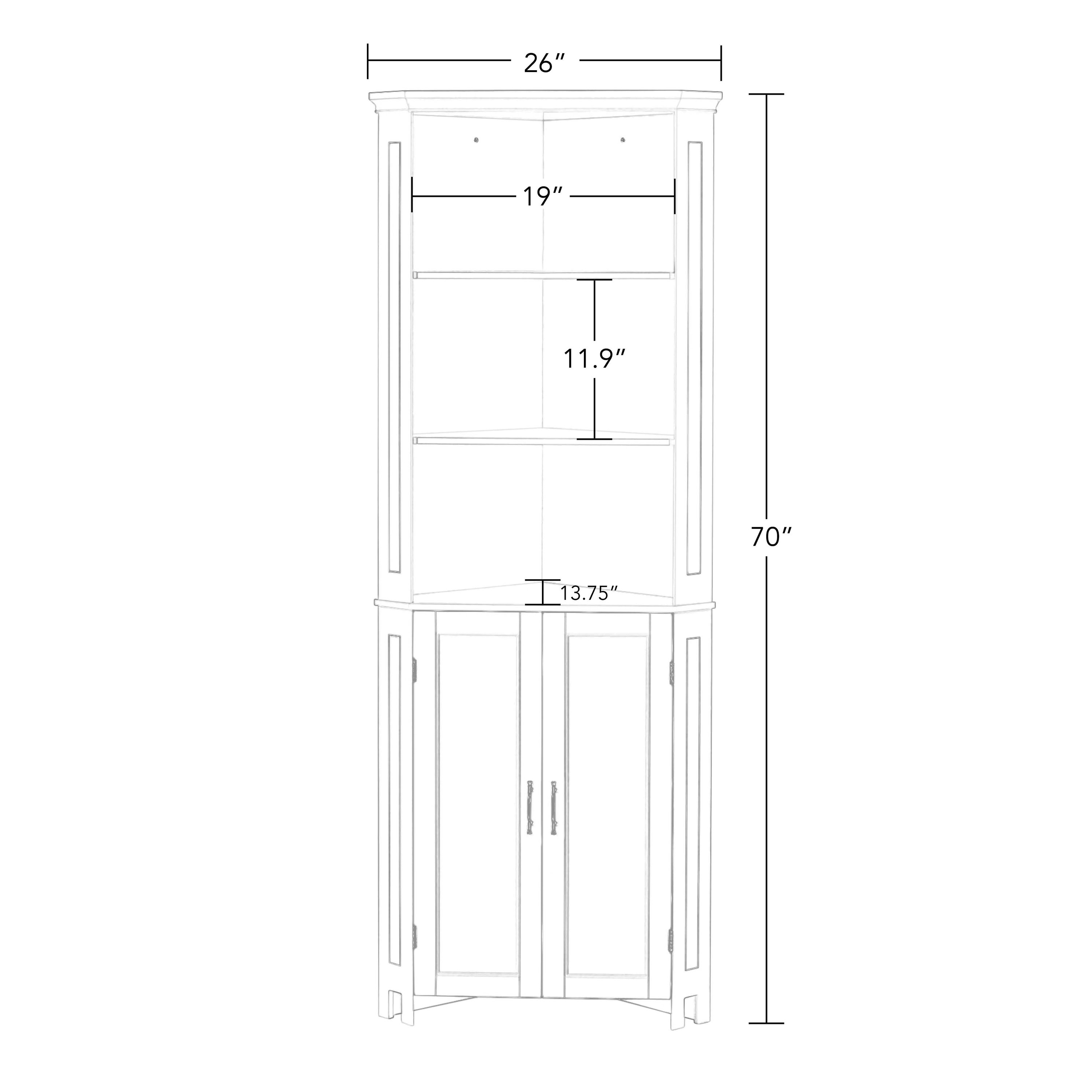 RiverRidge Somerset 26-in x 70-in x 18.31-in White Freestanding Corner ...