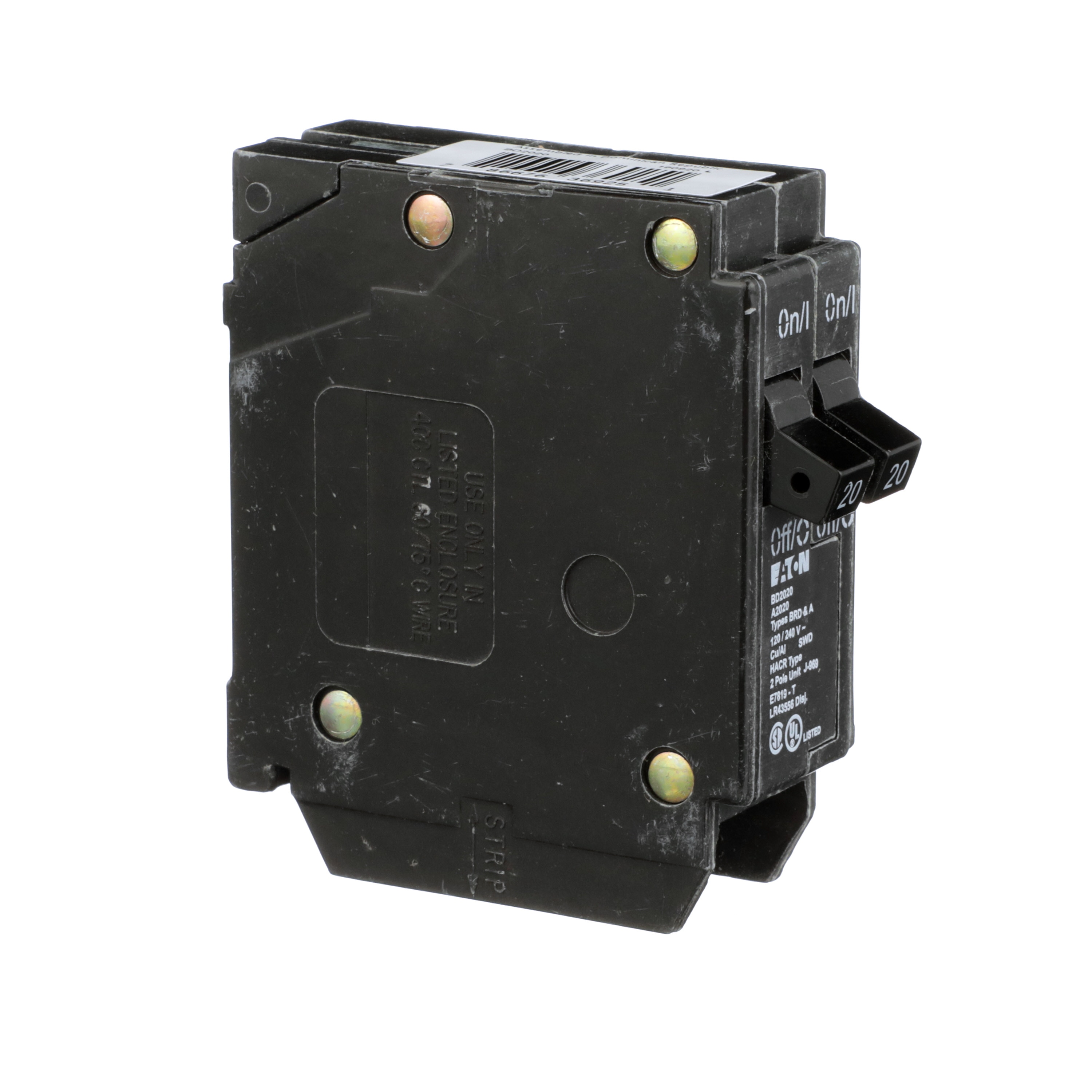 Eaton Bryant Westinghouse BR 20-Amp 2-Pole Tandem Circuit-Breaker Load-Switch 