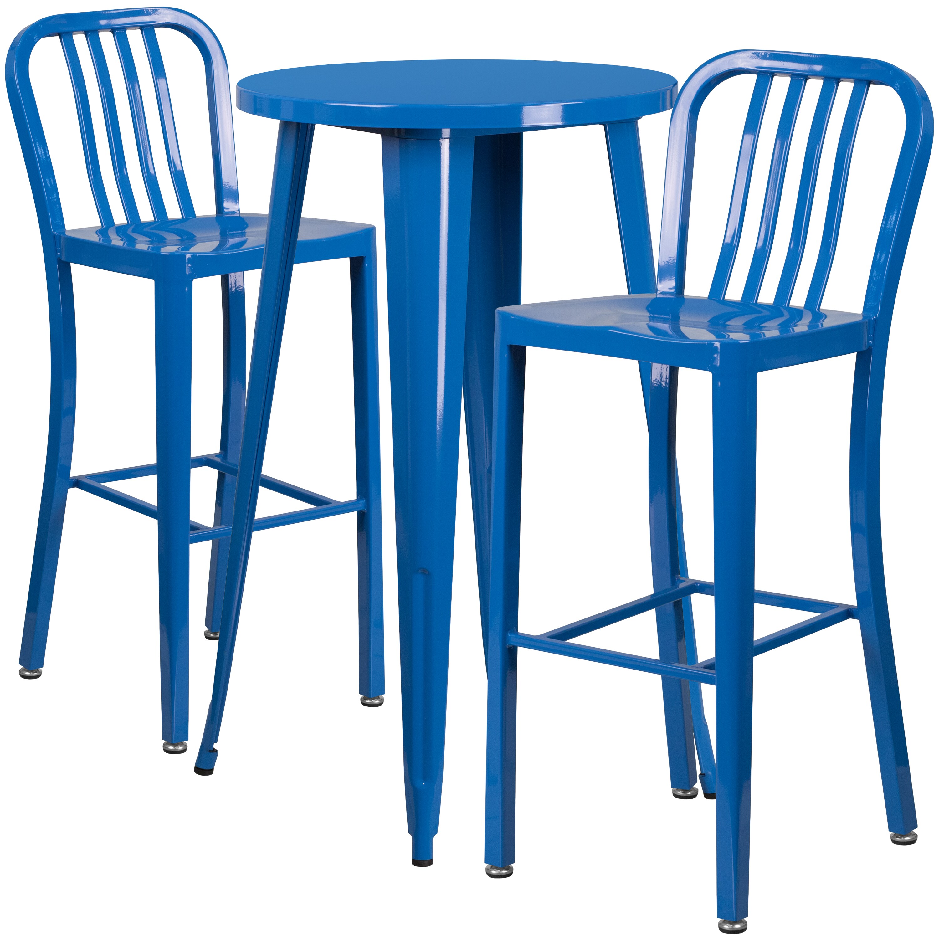 Flash Furniture 889142081418 Blue Contemporary/Modern Dining Room Set with Round Table (Seats 2)