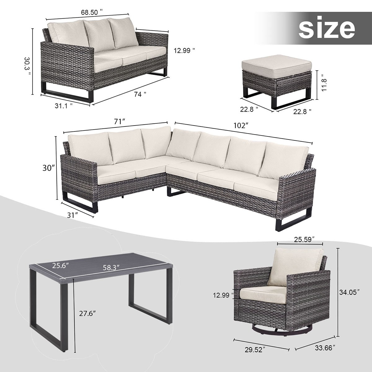 Rilyson FS1491511536269159-2 Patio-Conversation-Sets - View #5