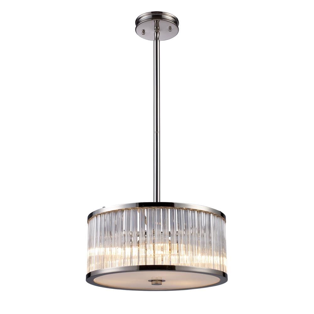 Westmore Lighting PT382101 Thurmont 3-Light Polished Chrome Transitional Drum Hanging Pendant Light