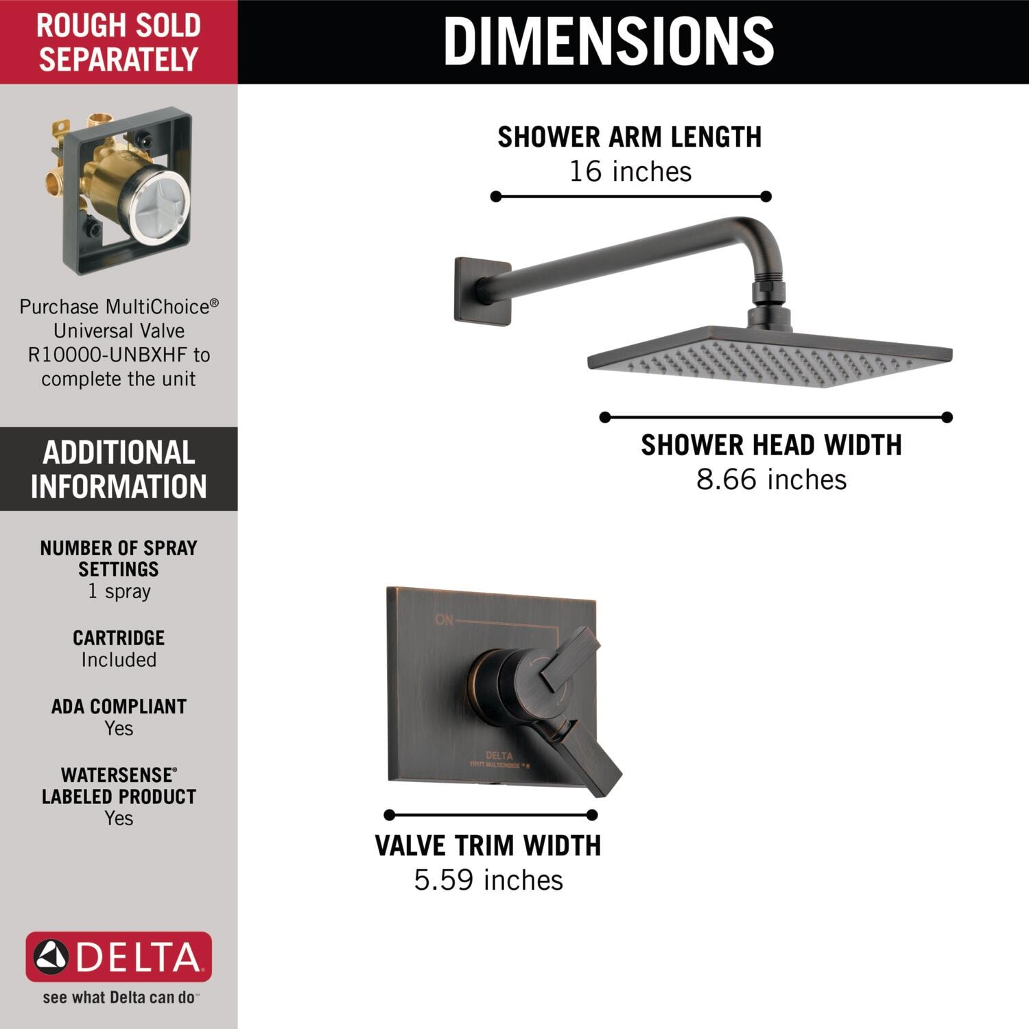 Delta T17253-RB-WE Tub-Shower-Faucets - View #6