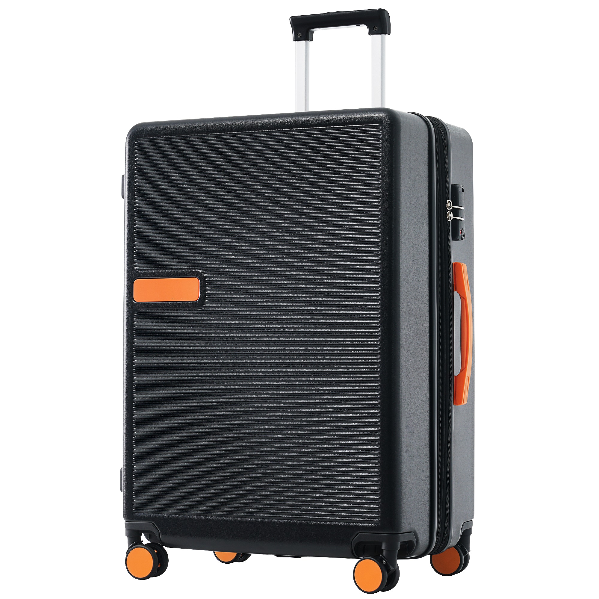 Flynama L-315371AAB 18.5'' x 12.2'' x 28.7'' Black Plastic Hardshell Suitcase