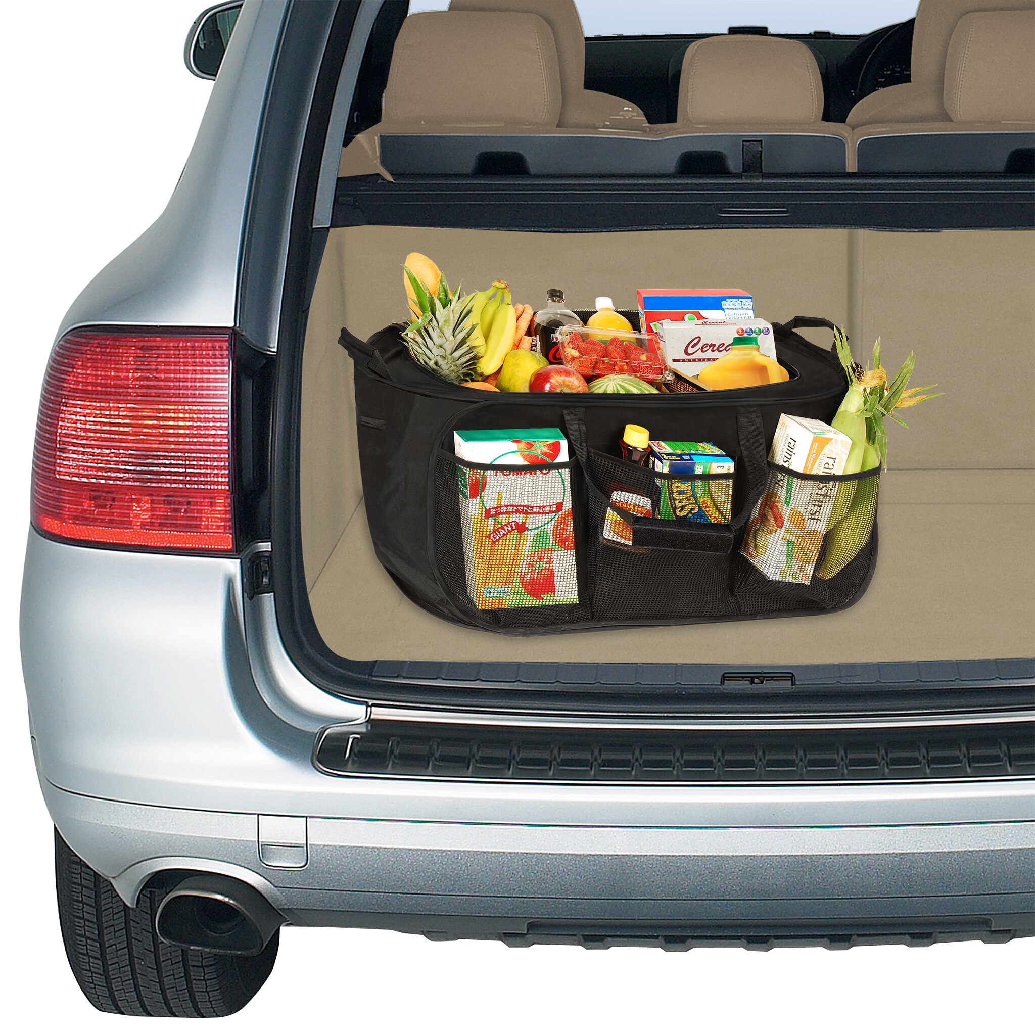 Car Trunk Organizer with Lid, 10 Side Pockets - SANNCE Store