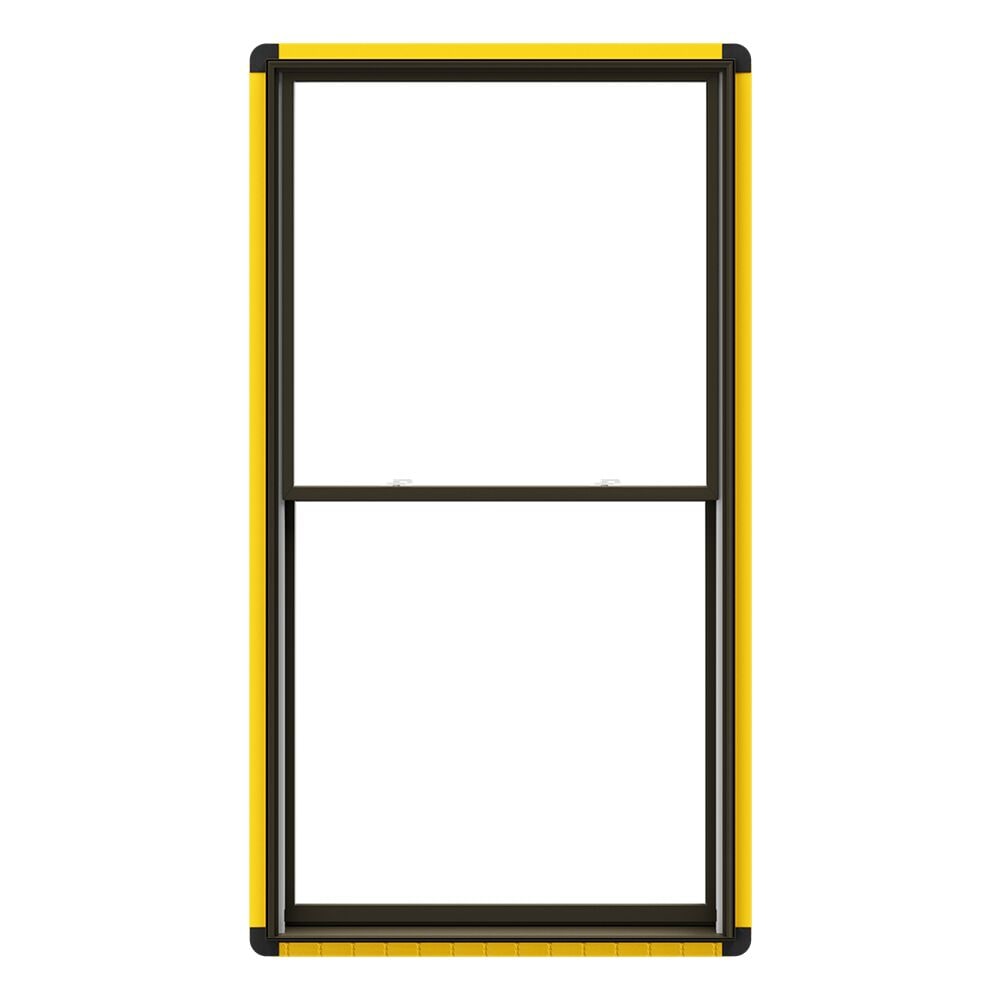 Pella 1000012843 Lifestyle Steady Set 35-1/2-in x 59-1/2-in Brown White Wood New construction Double Hung Window Low-E argon Double Pane Glass