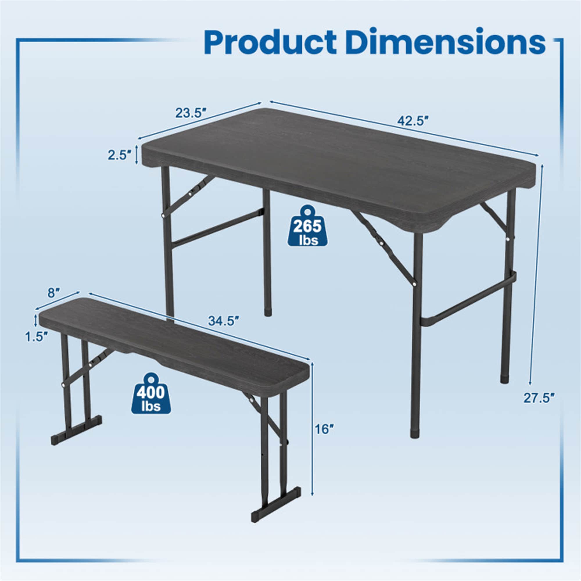 BABOOM BOM-11837BK-CO Picnic-Tables - View #3