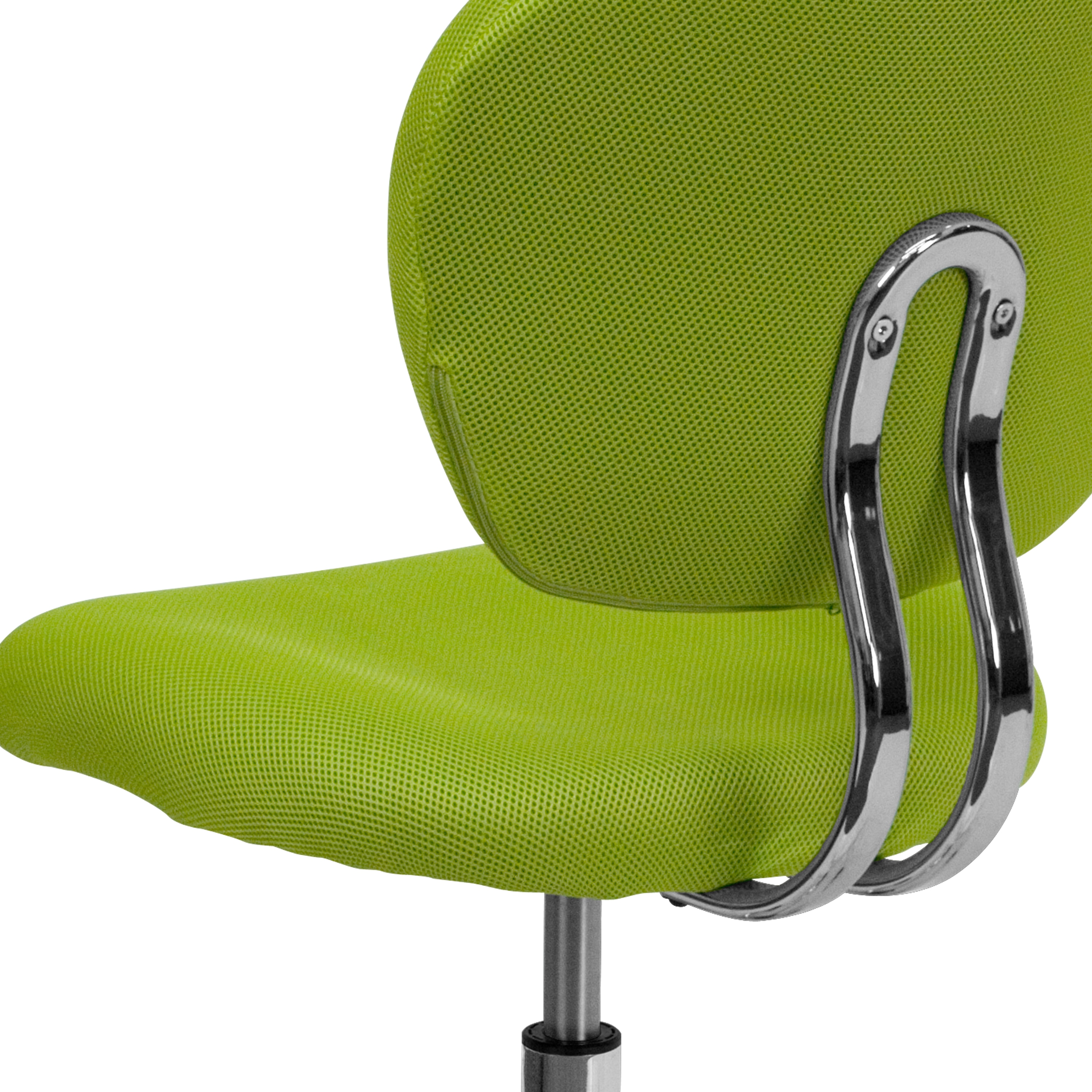Apple Green Mesh Mid-Back Swivel Task Chair with Chrome Base