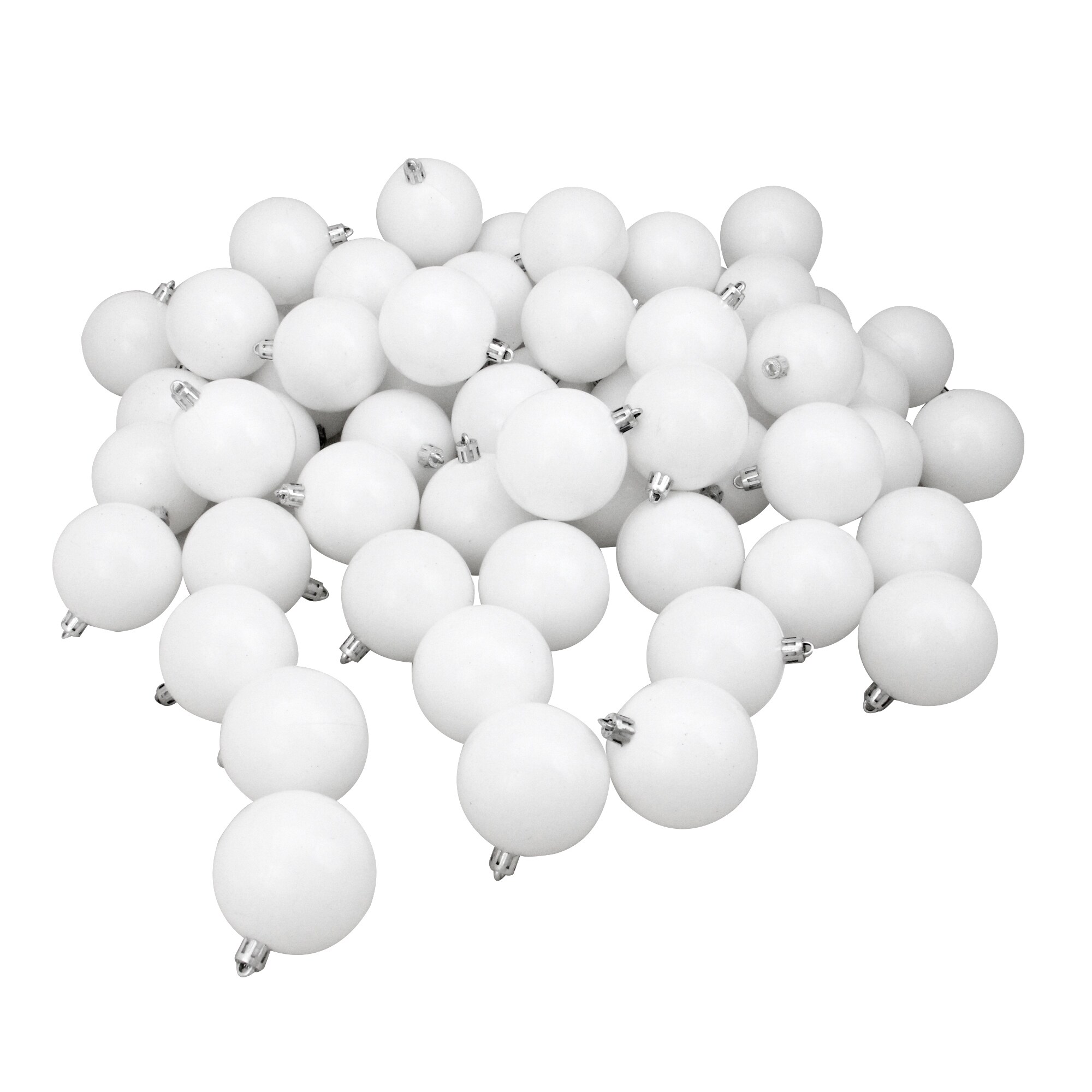 Northlight 32275636 60 -Pack White Ball Standard Indoor Ornament set Shatterproof