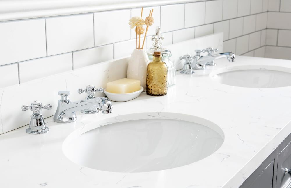 Queen 60" Cashmere Grey Double Sink Vanity with Quartz Top