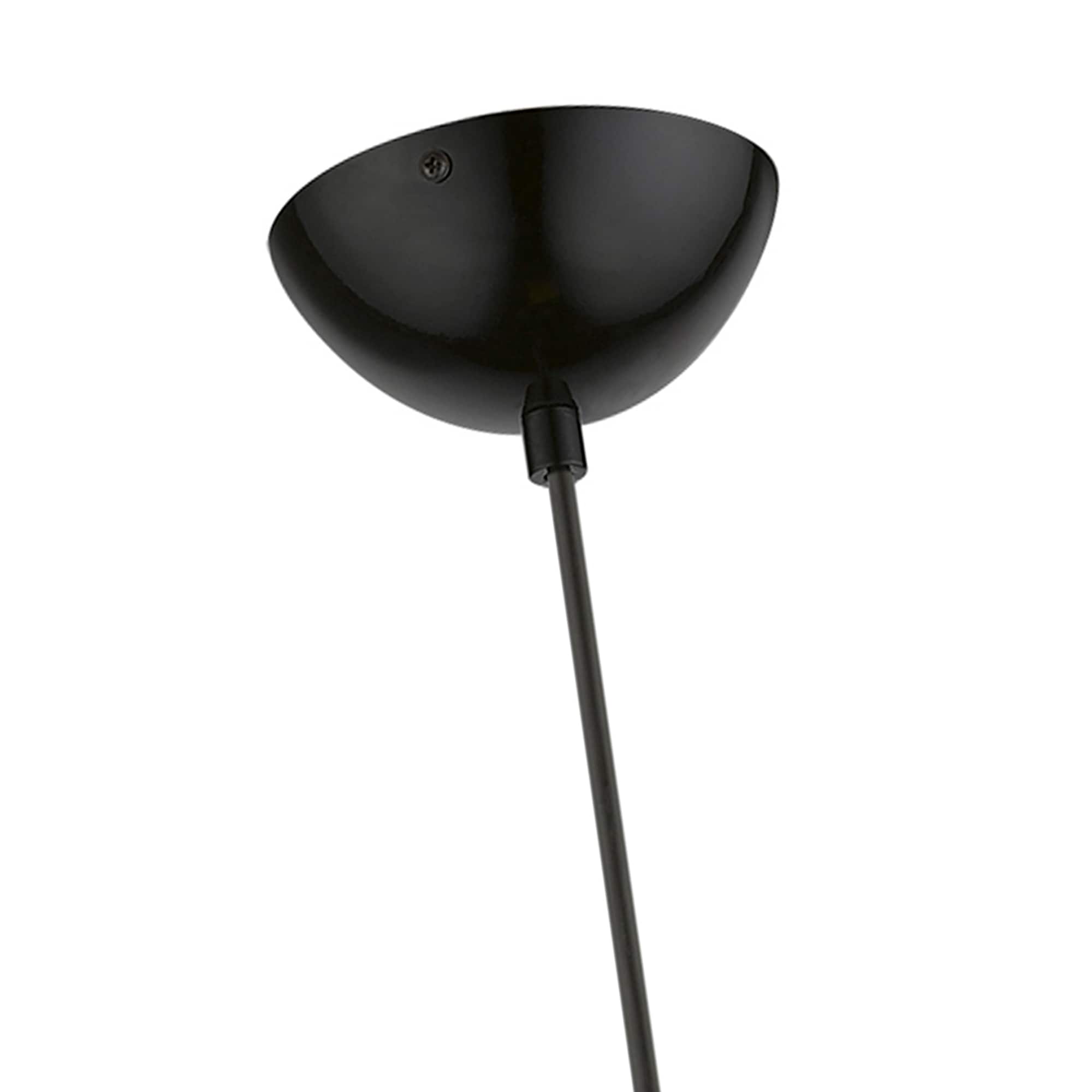 Stockton 11.75" Black and White Globe Pendant with Chrome Accents