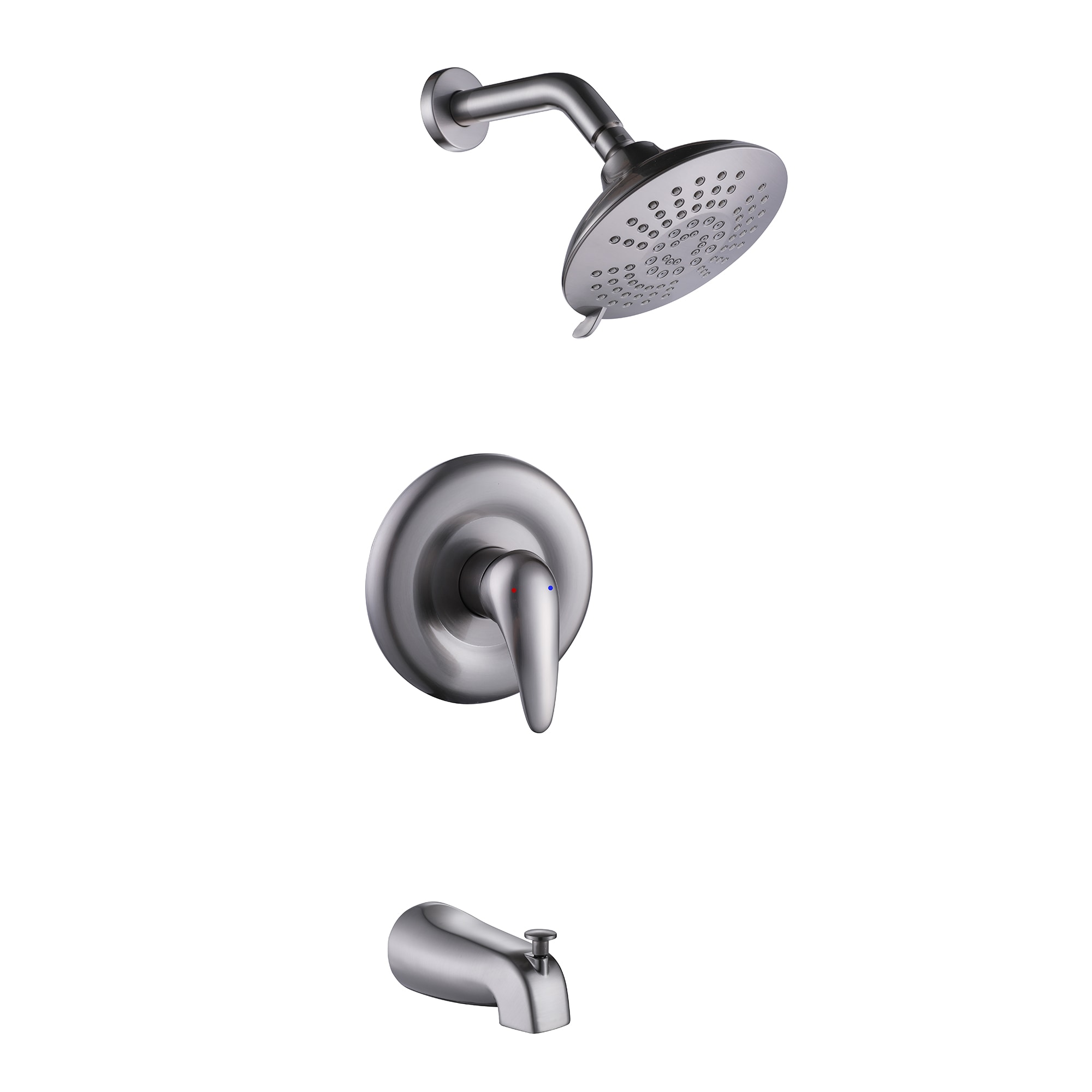 WELLFOR WB-1011 Concealed valve showers system Brushed Nickel Built-In Shower Faucet System Valve Included
