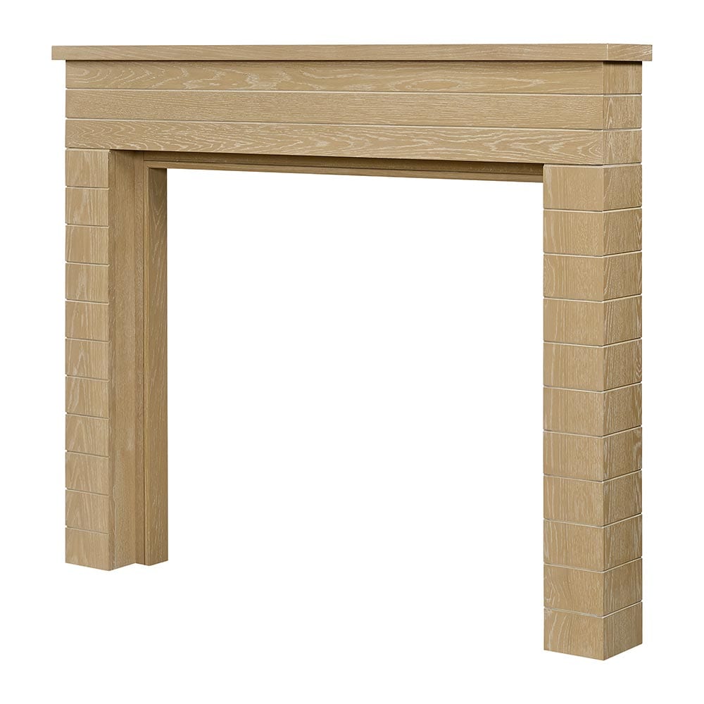 Country Living LENORA-4841-WW 64-in W x 53.5-in H x 8-in D Lenora Whitewash Oak Traditional Fireplace Mantel