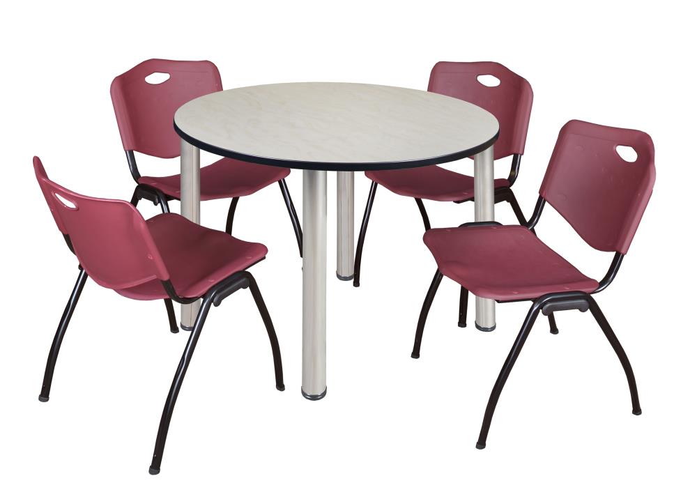 Regency TB48RNDPLBPCM47BY Breakroom Off-white 4-Person Training Table (48-in W x 29-in H)