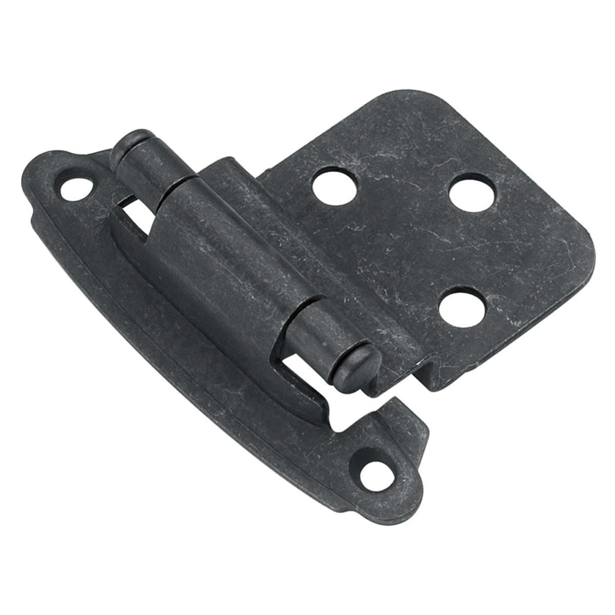 Hickory Hardware P243-BI-25B 170-Degree 3/8-in Inset Flush Surface Self-Closing Black Iron Cabinet Hinge , 25 Pairs ( 50 -Pieces)