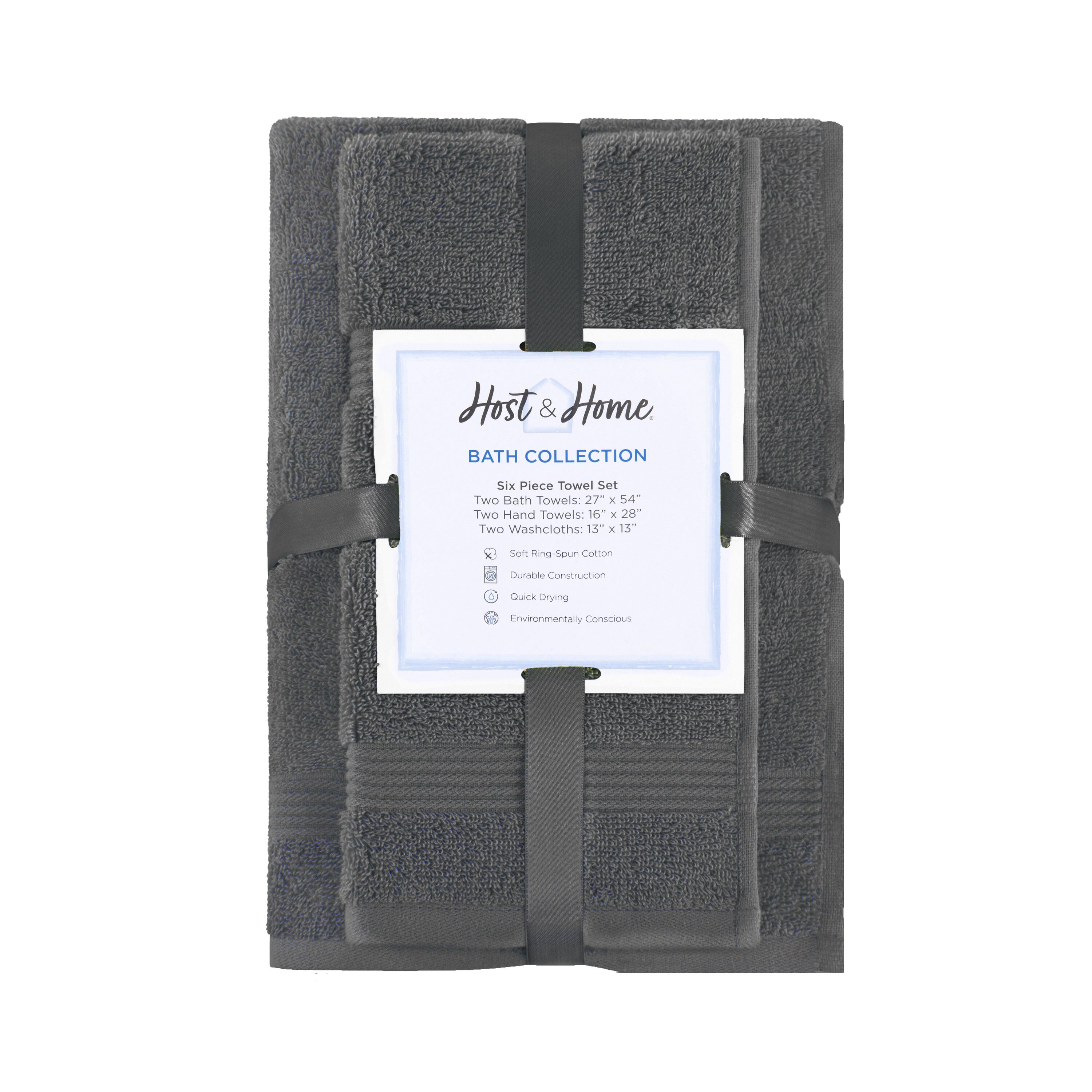 Arkwright Home BSET-HH-6PK-DGY Bath-Towels - View #2