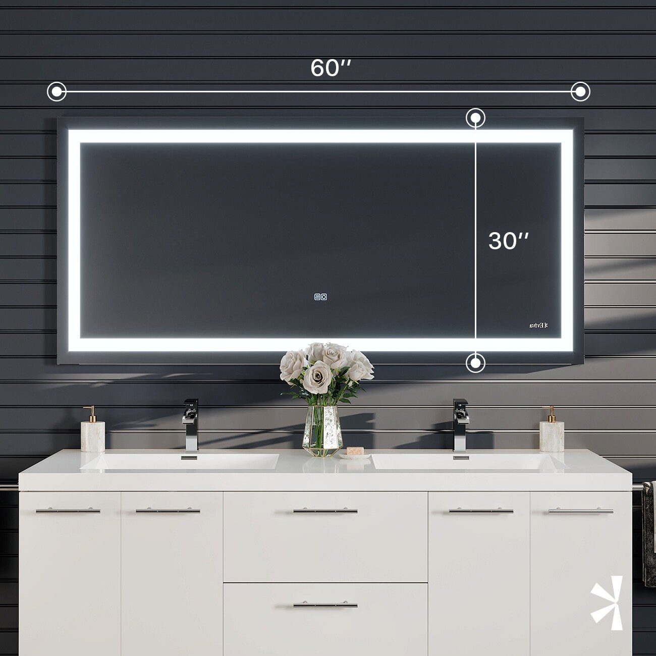 Eviva EVMR34-60X30-LED Framed-Bath-Mirrors - View #2