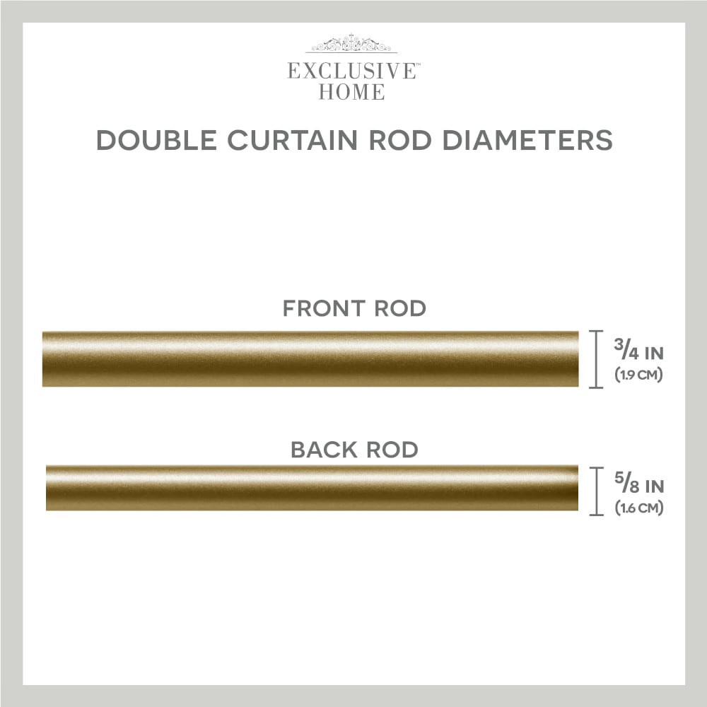 Gold Adjustable Double Wrap Around Curtain Rod, 52"-72"
