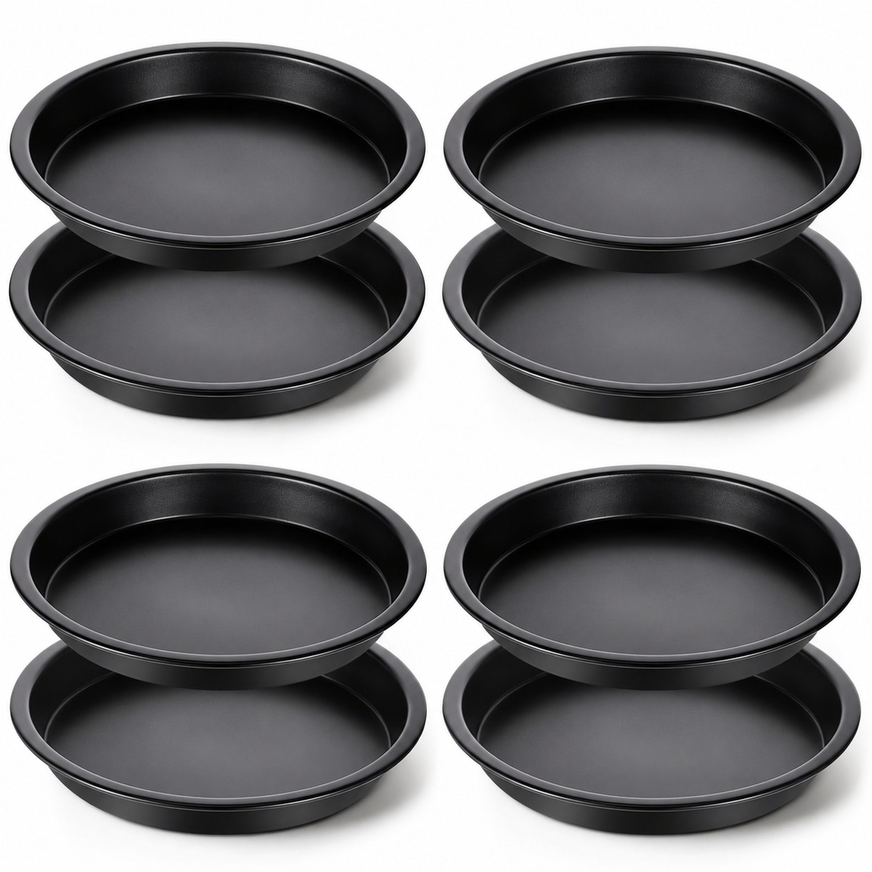 Aoibox  7 8 in Non Stick Carbon Steel Deep Dish Pizza Pan 8 Pack Round Baking Trays Dishwasher Safe for Home