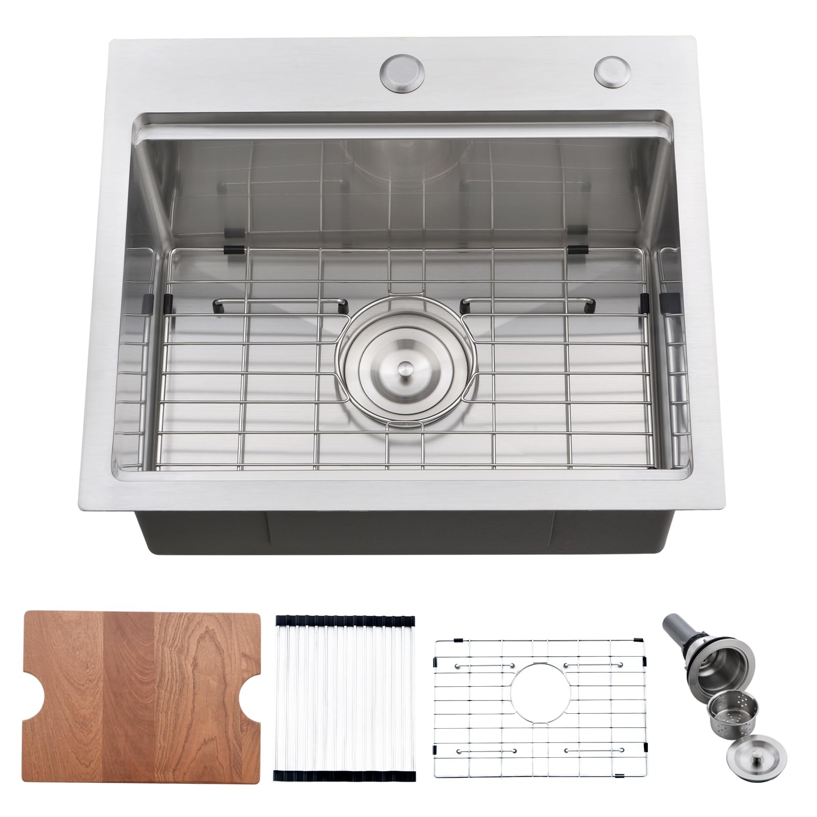 LILILIAN FMY  20 Inch Drop in Kitchen Sink Single Bowl 16 Gauge Stainless Steel Topmount Small Kitchen Bar Sink Outdoor RV Workstation Basin