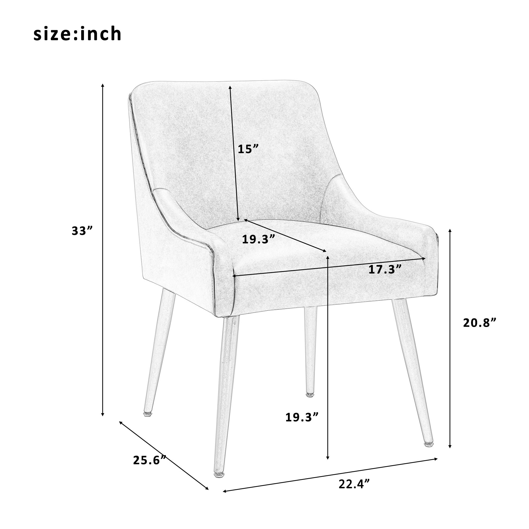 CASAINC WF-SD10652GY Dining-Chairs - View #6