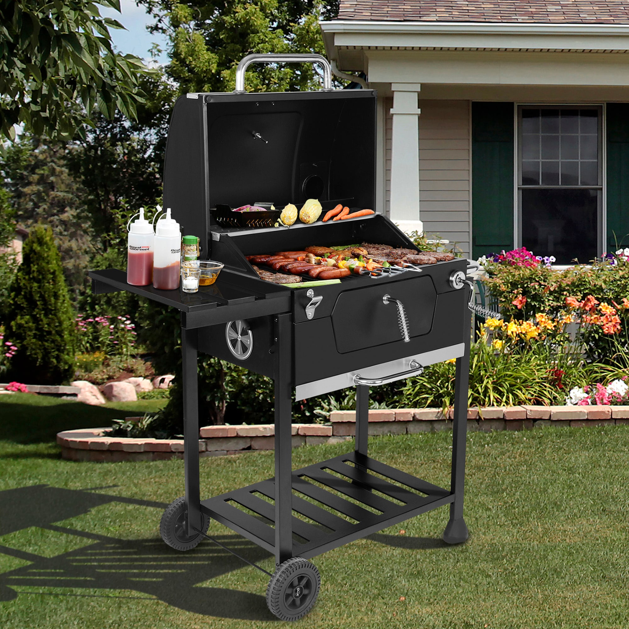 Royal Gourmet 24-in W Black Charcoal Grill in the Charcoal Grills ...
