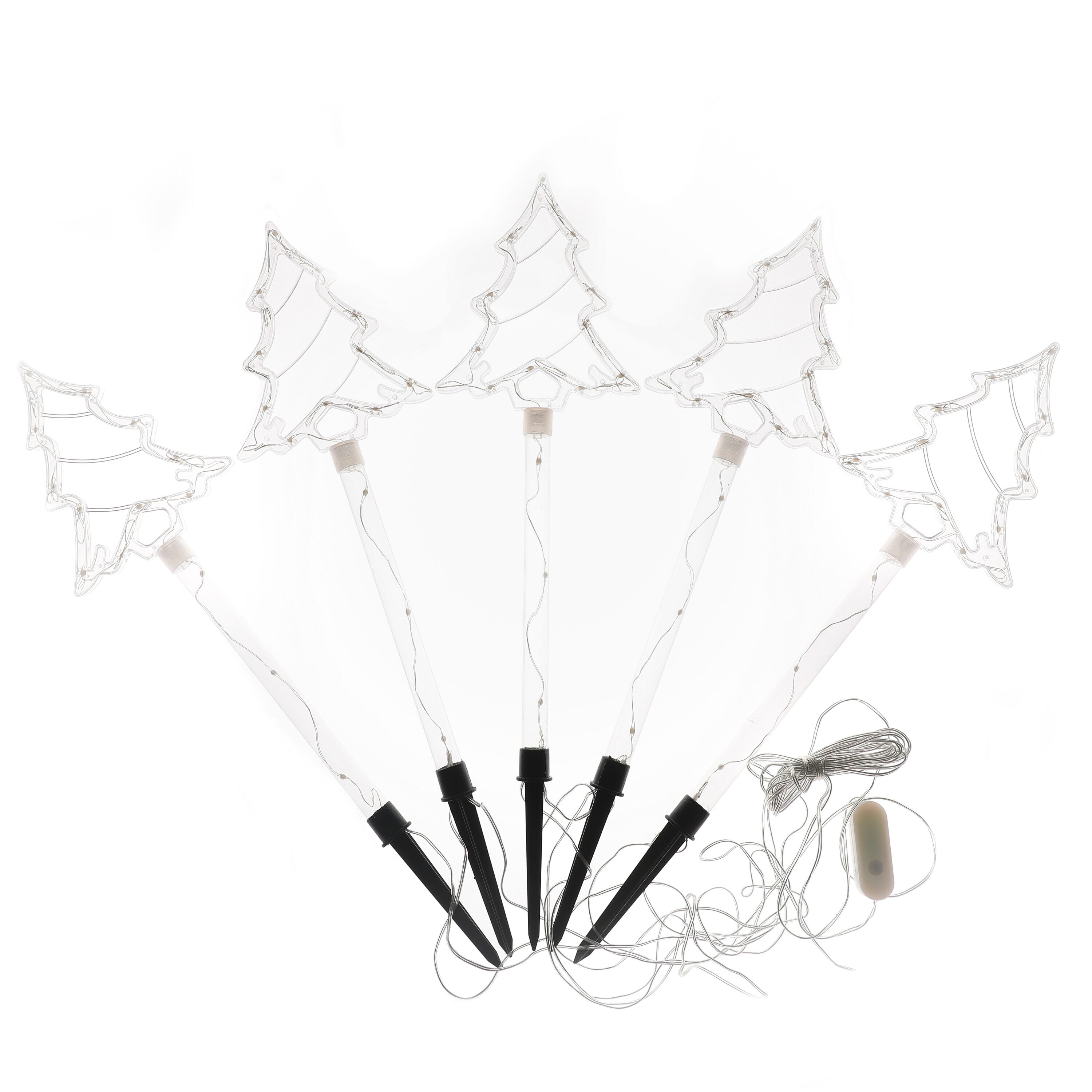 LuxenHome WHHD1418 5-Pack 23.5-in Christmas Tree Light with Multicolor LED Lights
