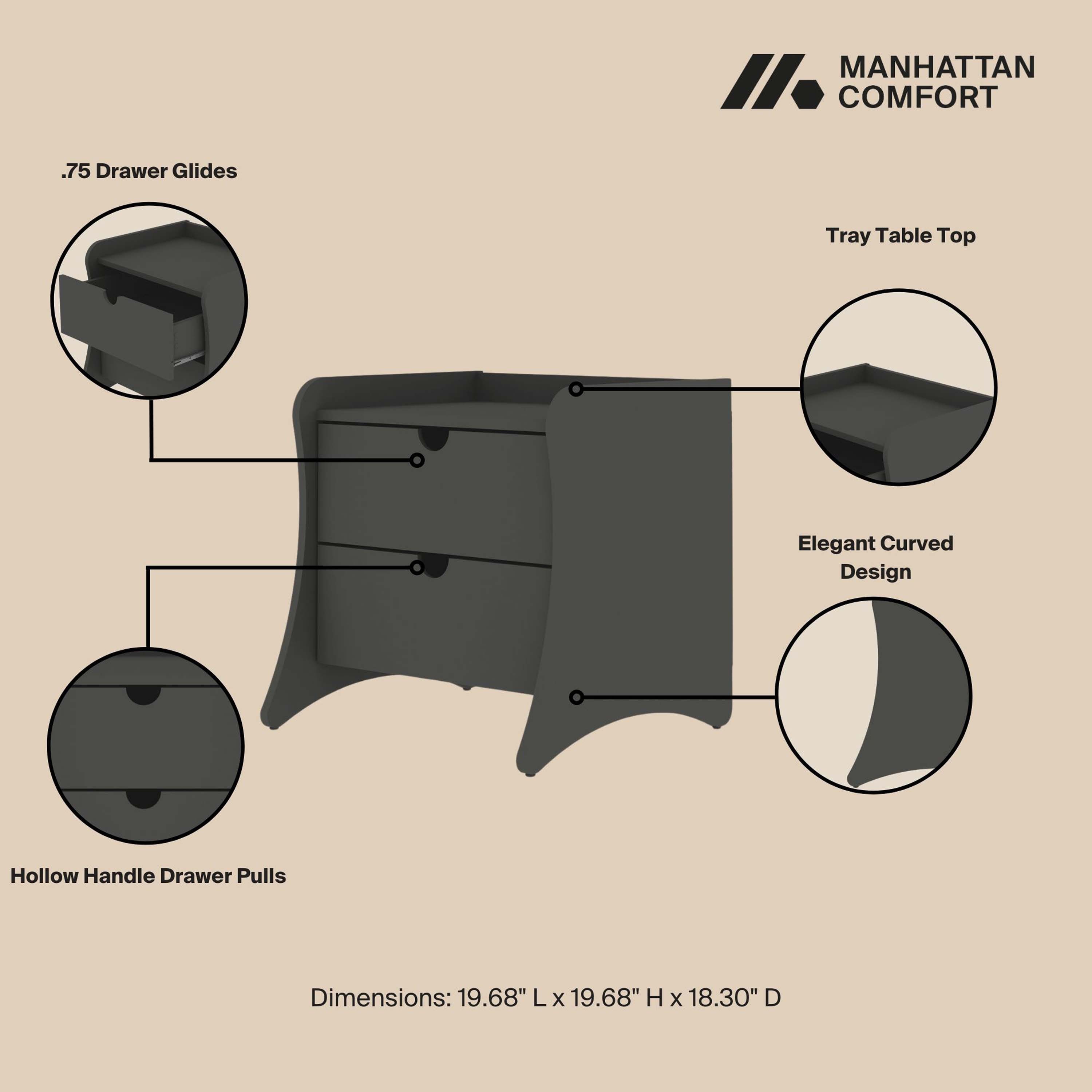 Manhattan Comfort 181GMC9 nightstands - View #4