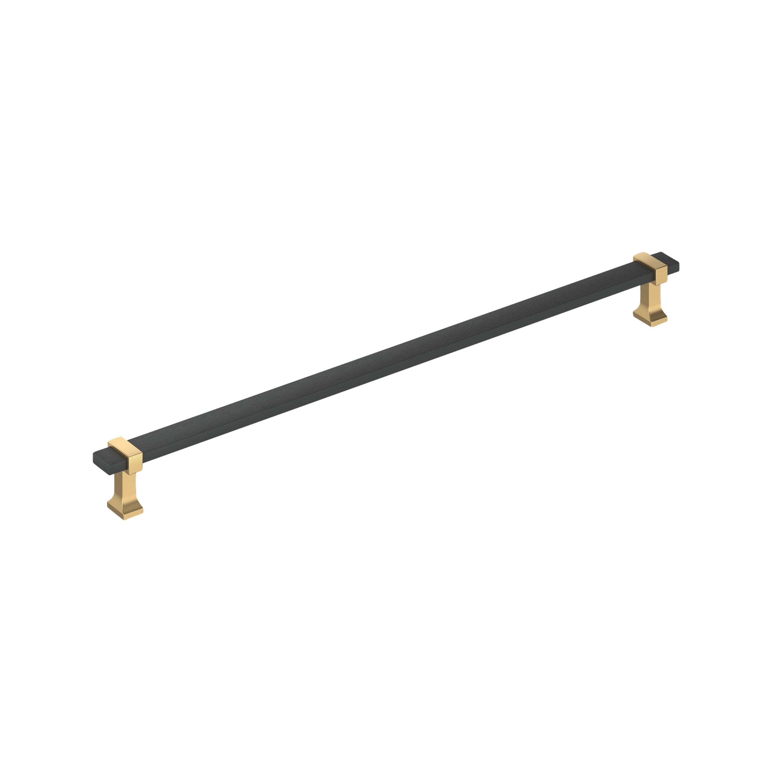 Amerock BP37085BMBCZ Overton 18-in , 457mm Center to Center Brushed Matte Black/Champagne Bronze Rectangular Bar For Use on Appliances Drawer Pulls