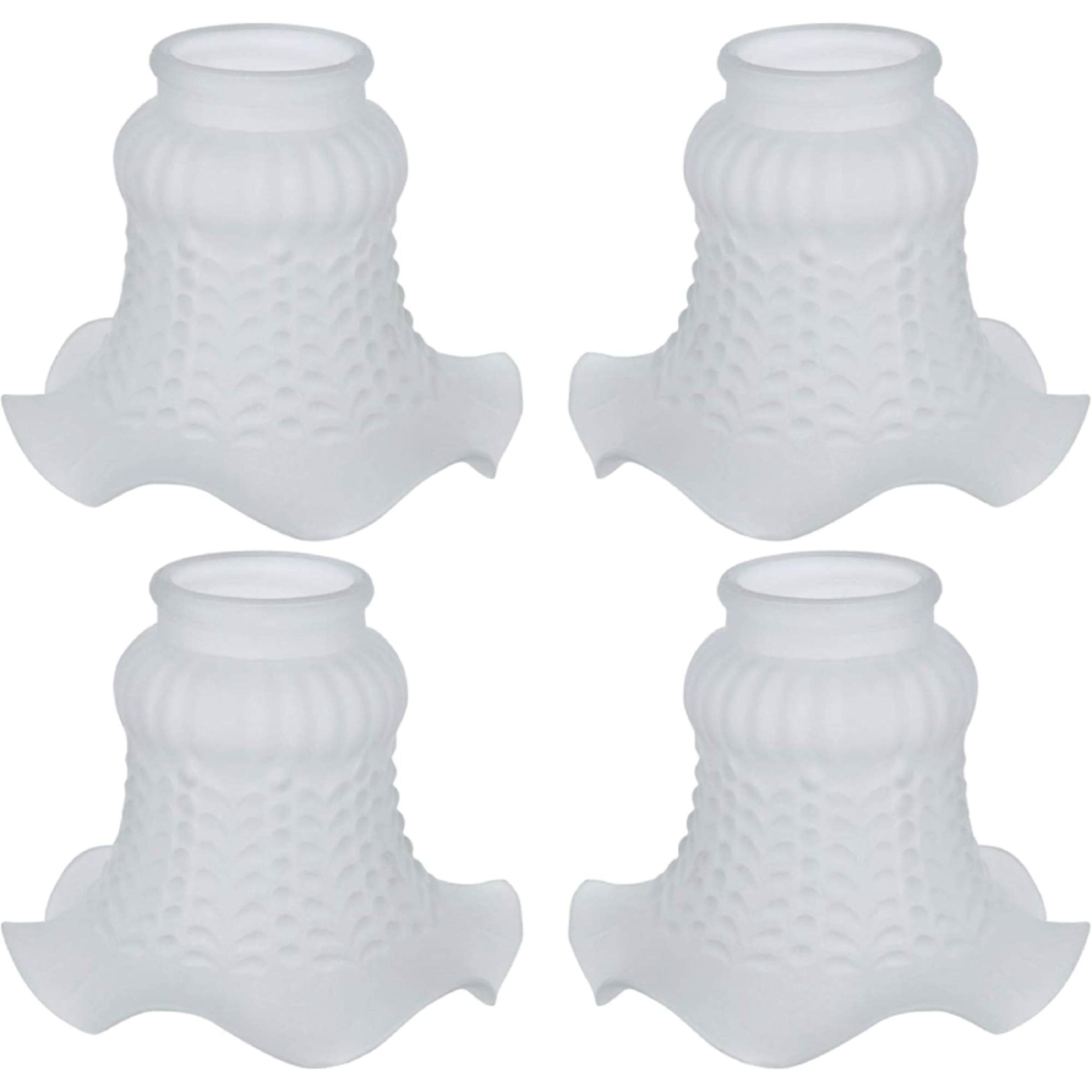 Aspen Creative Corporation 23097-4 4.125-in x 4.75-in Frosted Textured glass Ceiling fan light shade with 2-1/8-in Fitter (Setscrew Fitter)