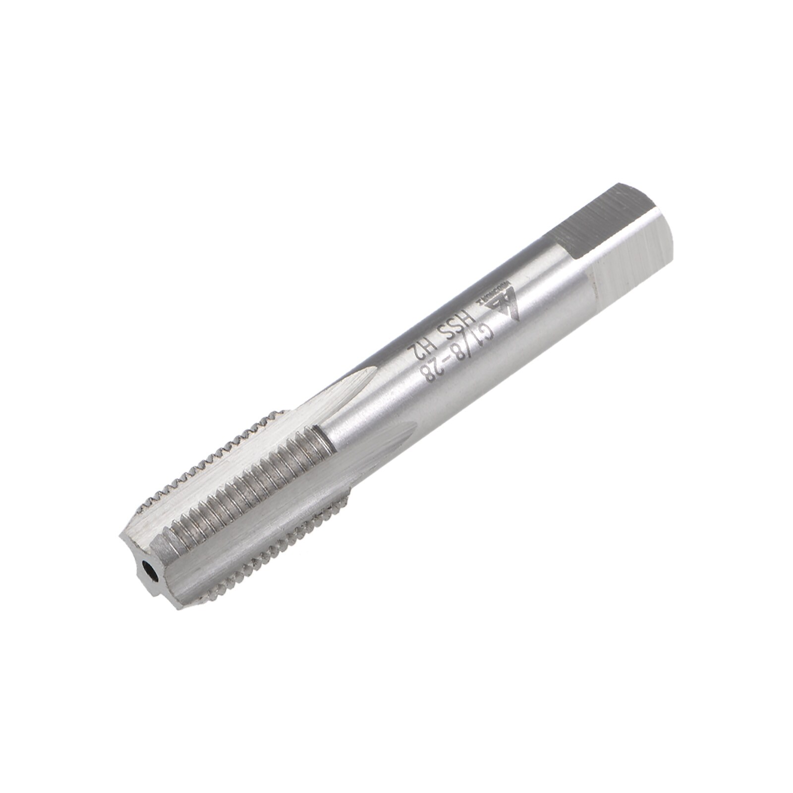Unique Bargains G1/8-28 Pipe Thread Tap Machine Threading Tap Right Hand HSS Uncoated Straight Flute H2 Tolerance #S26031100UX4621